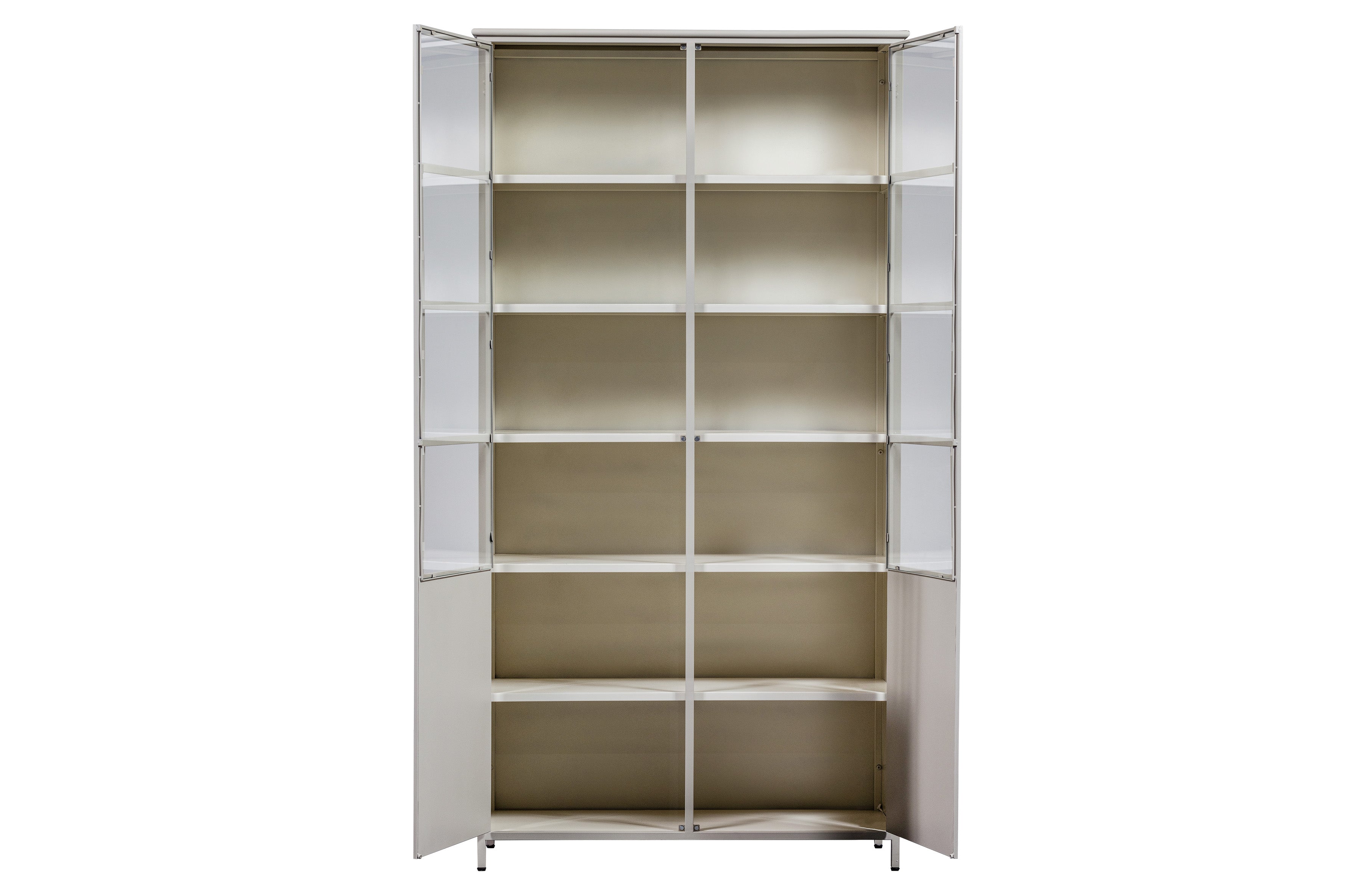 2-türige Vitrine EXHIBIT sandfarben
