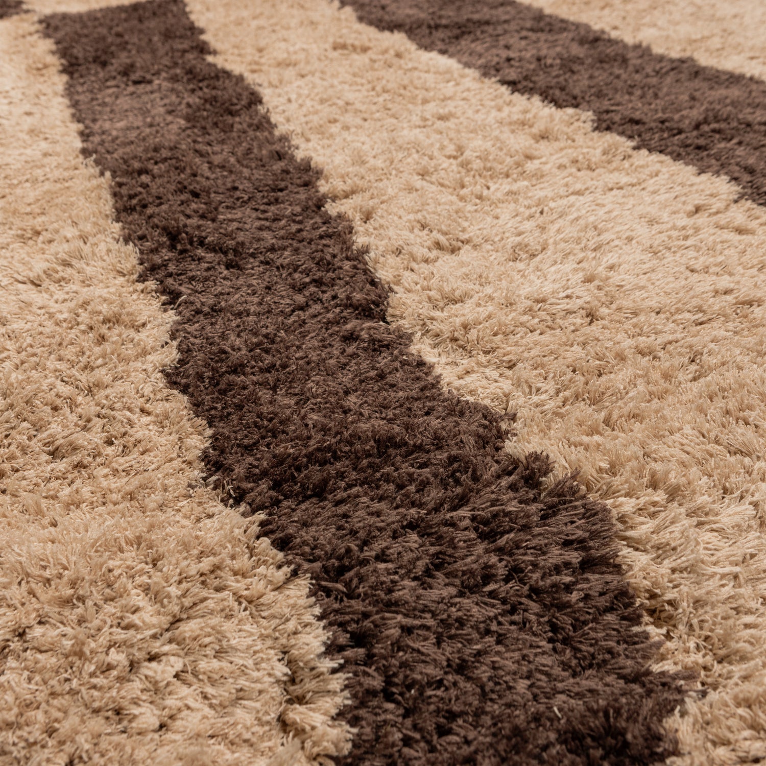 FAFA brown long pile rug with beige