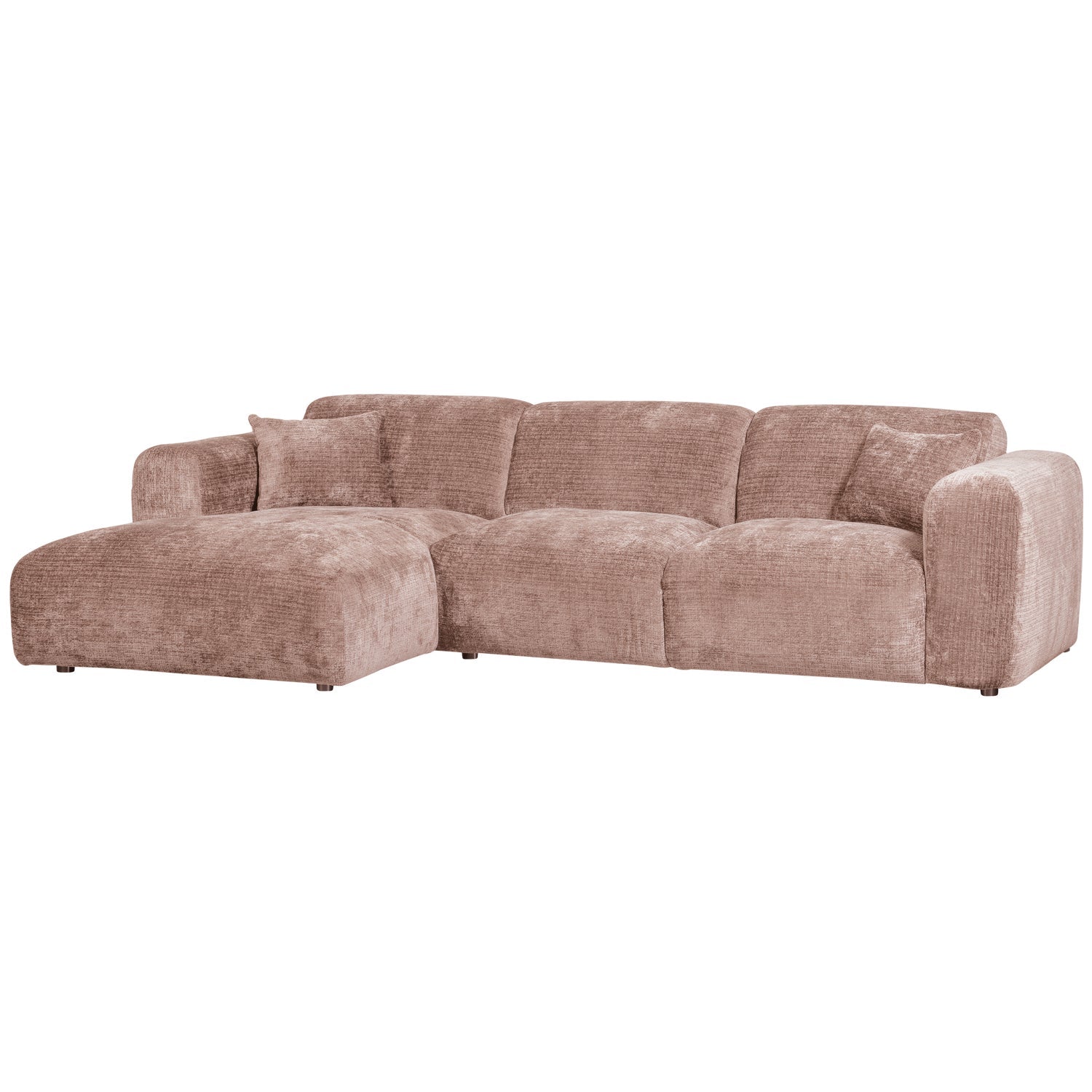 Left-facing modular CLOUD corner sofa in pink