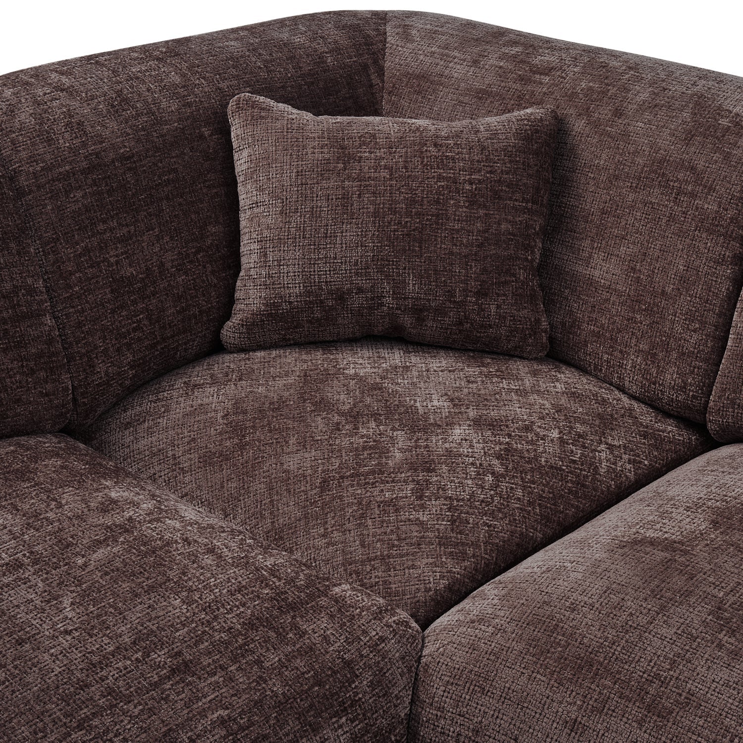 Left-facing panoramic corner sofa CLOUD in brown