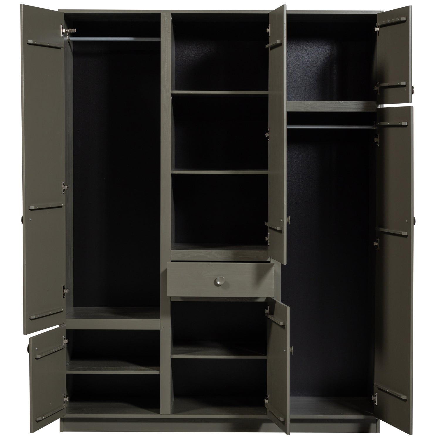 3-door wardrobe Alfie dark green pine