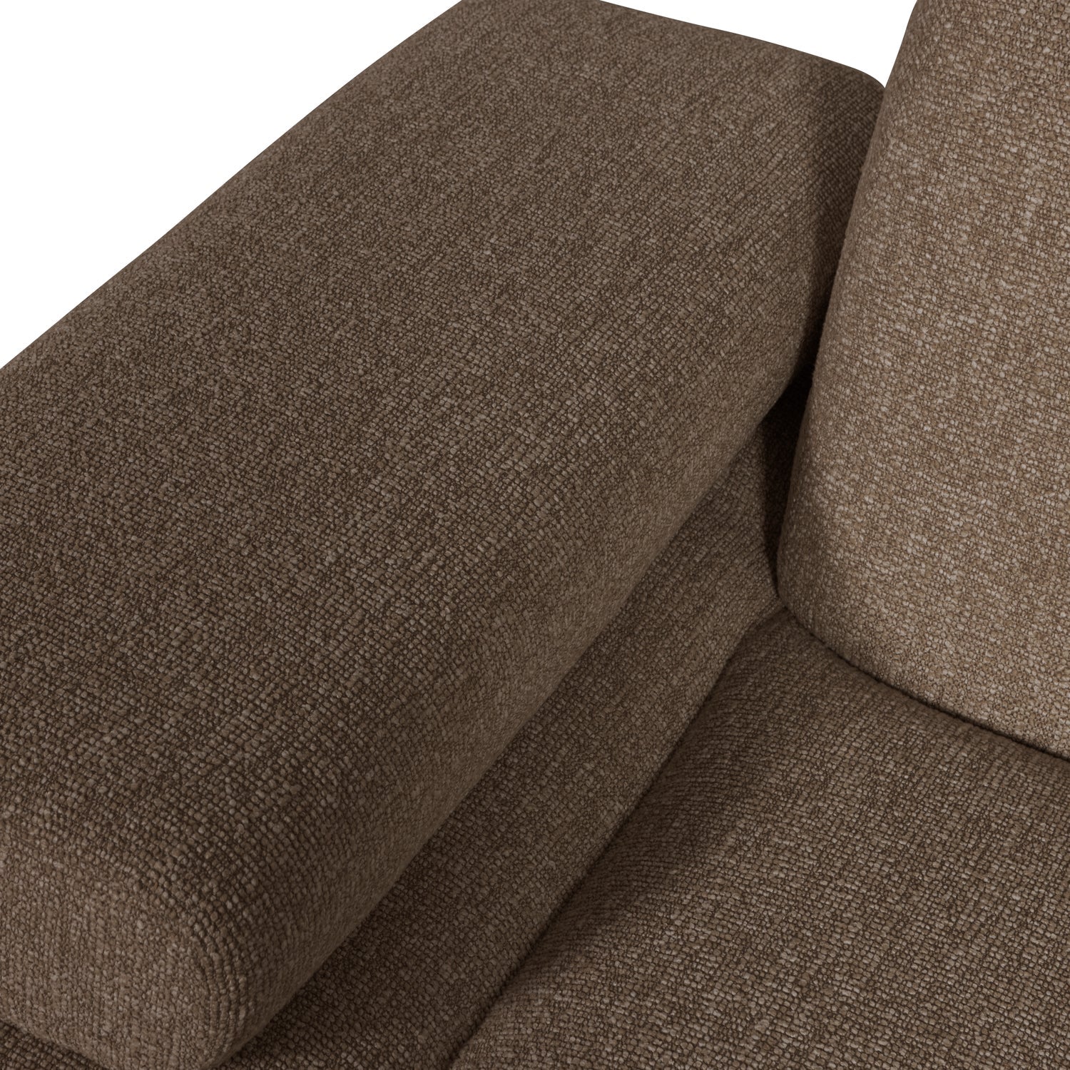 Modulares Sofa MOJO - linkes Element in dunkelbraunem Bouclé