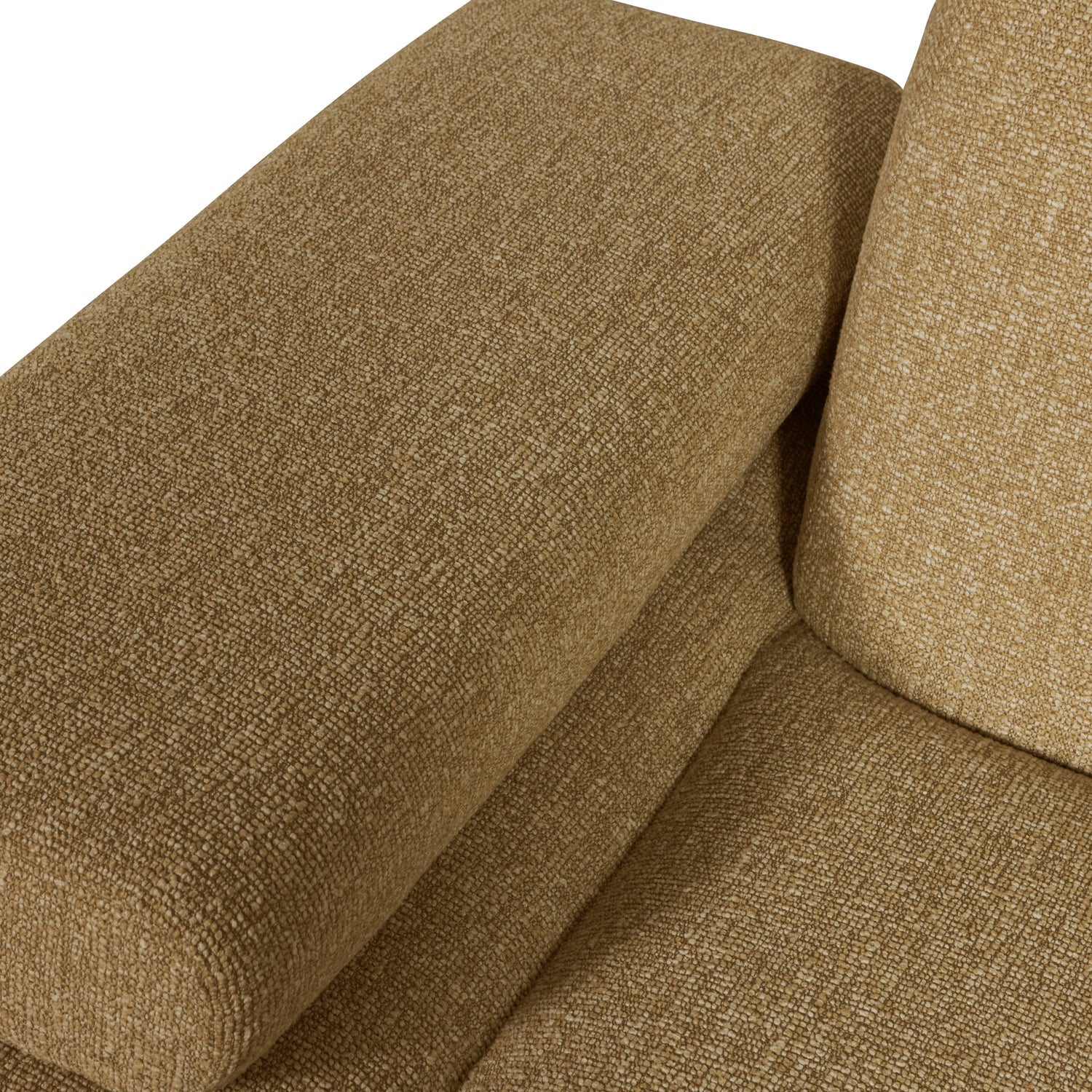 Modulares Sofa MOJO - linkes Element in dunklem Honig-Bouclé