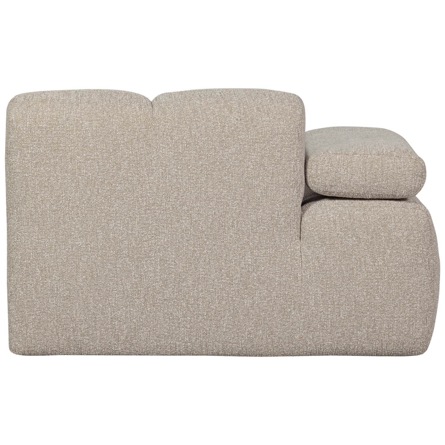 Modulares Sofa MOJO - linkes Element in beigem Mélange Bouclé