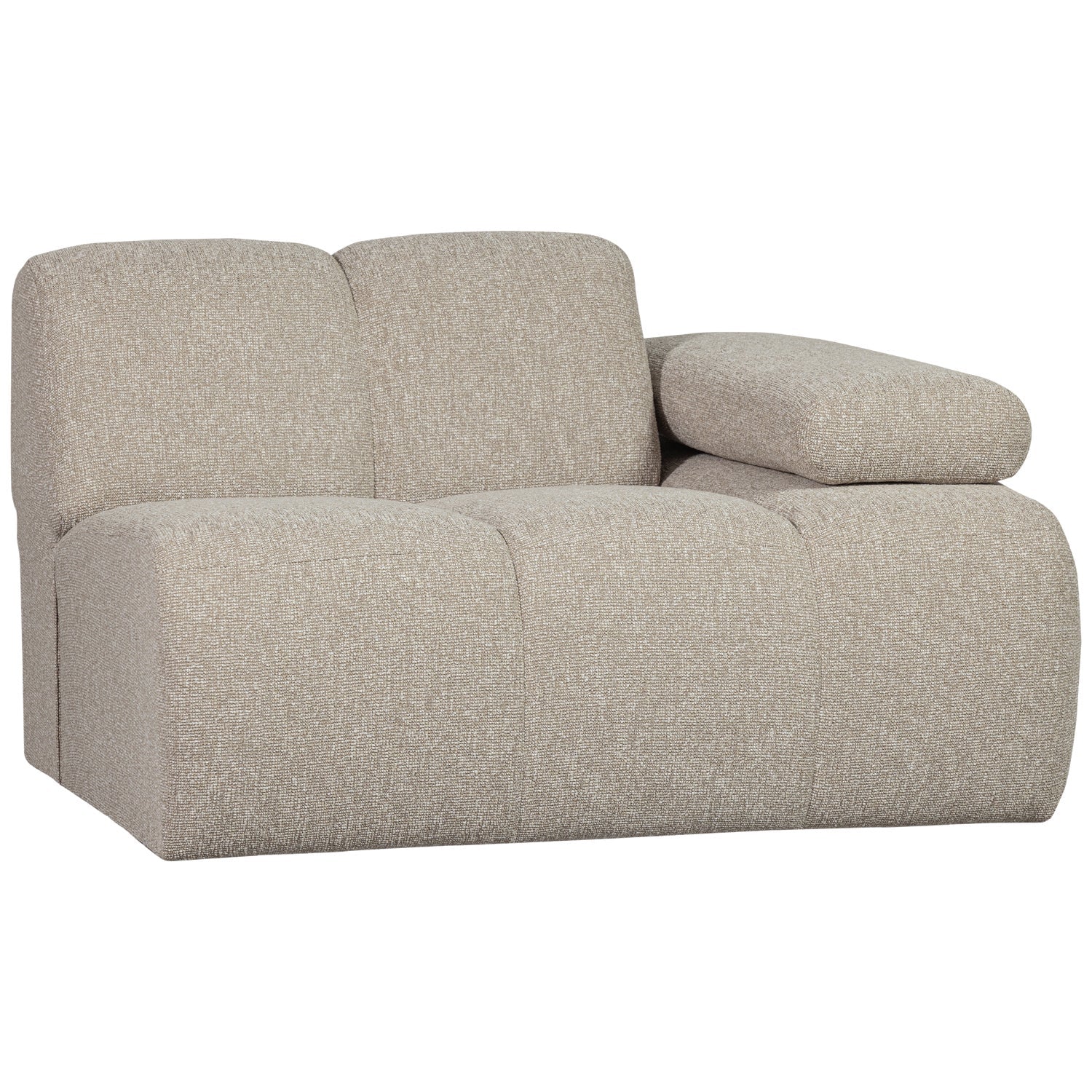 Modulares Sofa MOJO - rechte Element in beigem Melange Bouclé