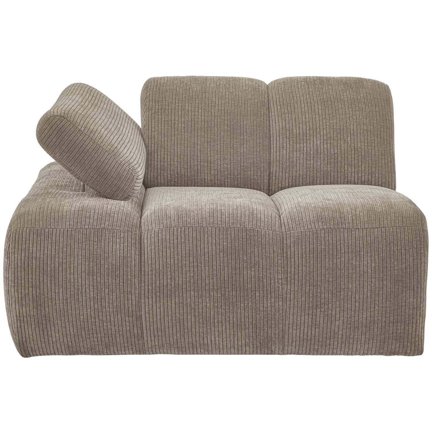 Modulares Sofa MOJO - linkes Element in dunkel sandfarbenem Cord