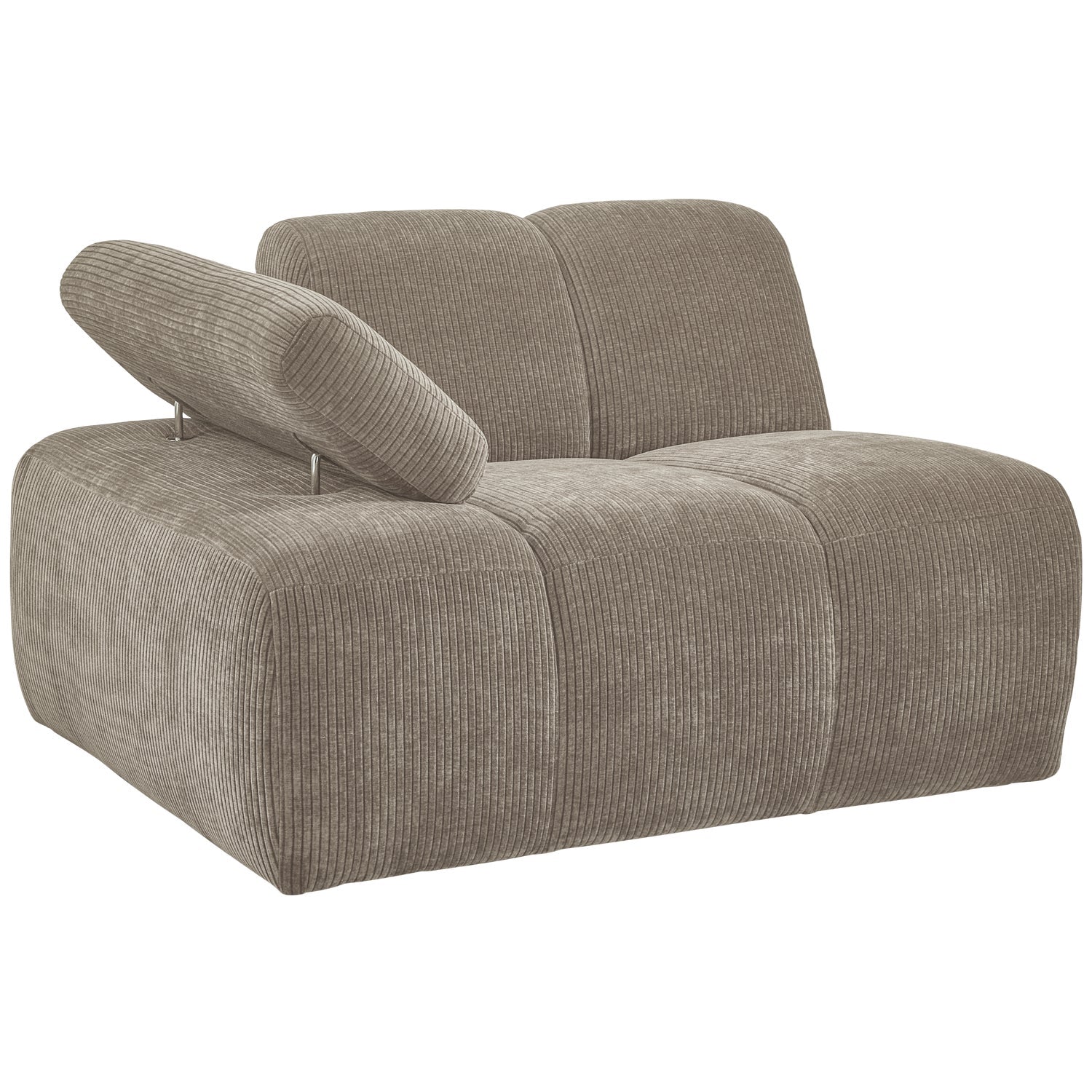 Modulares Sofa MOJO - linkes Element in dunkel sandfarbenem Cord