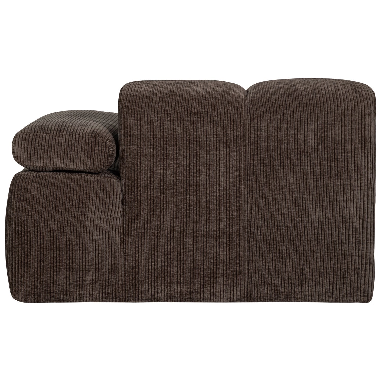 Modulares Sofa MOJO - rechte Element in dunkelbraunem Cord