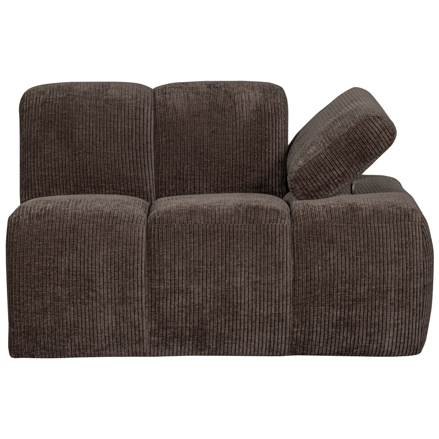 Modulares Sofa MOJO - rechte Element in dunkelbraunem Cord