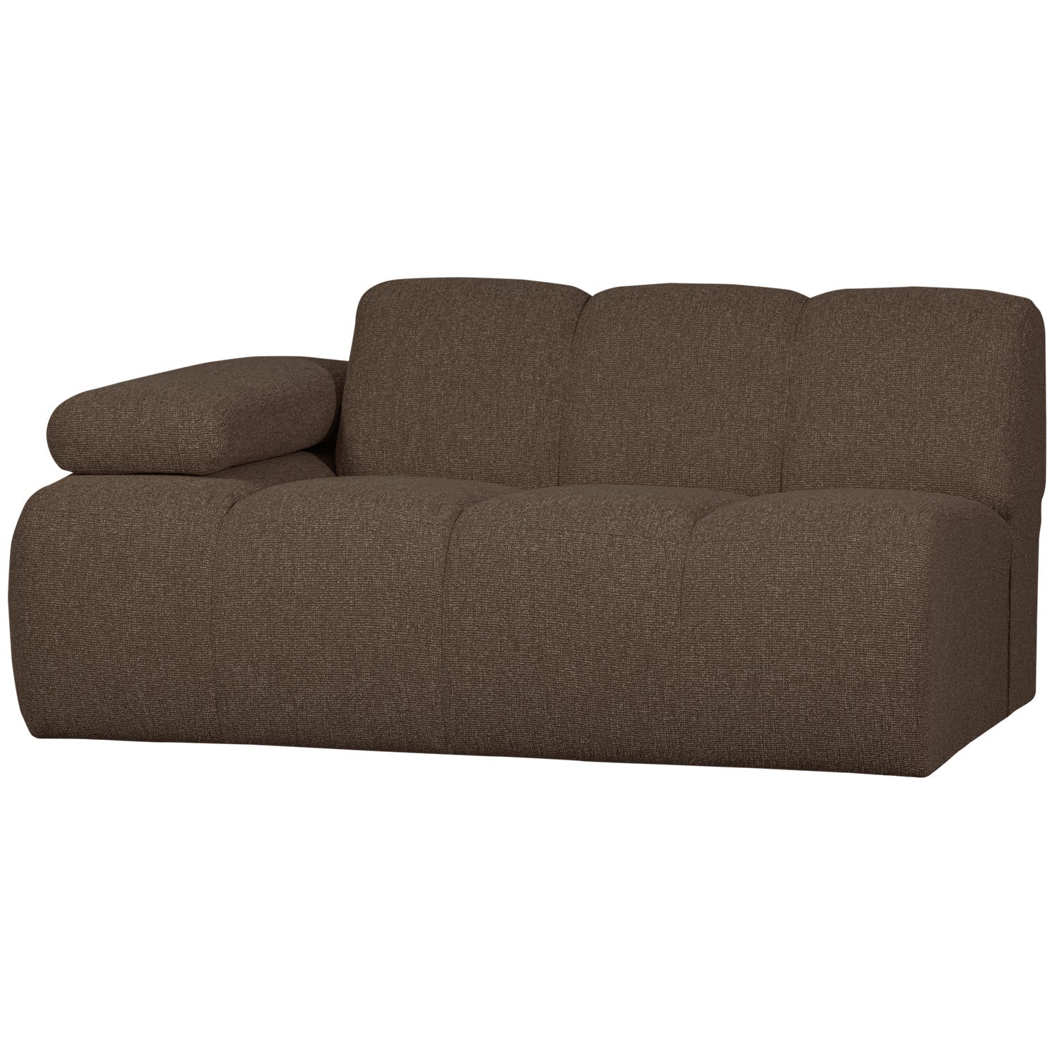 MOJO modular sofa - 1.5-seater left-sided dark brown bouclé element