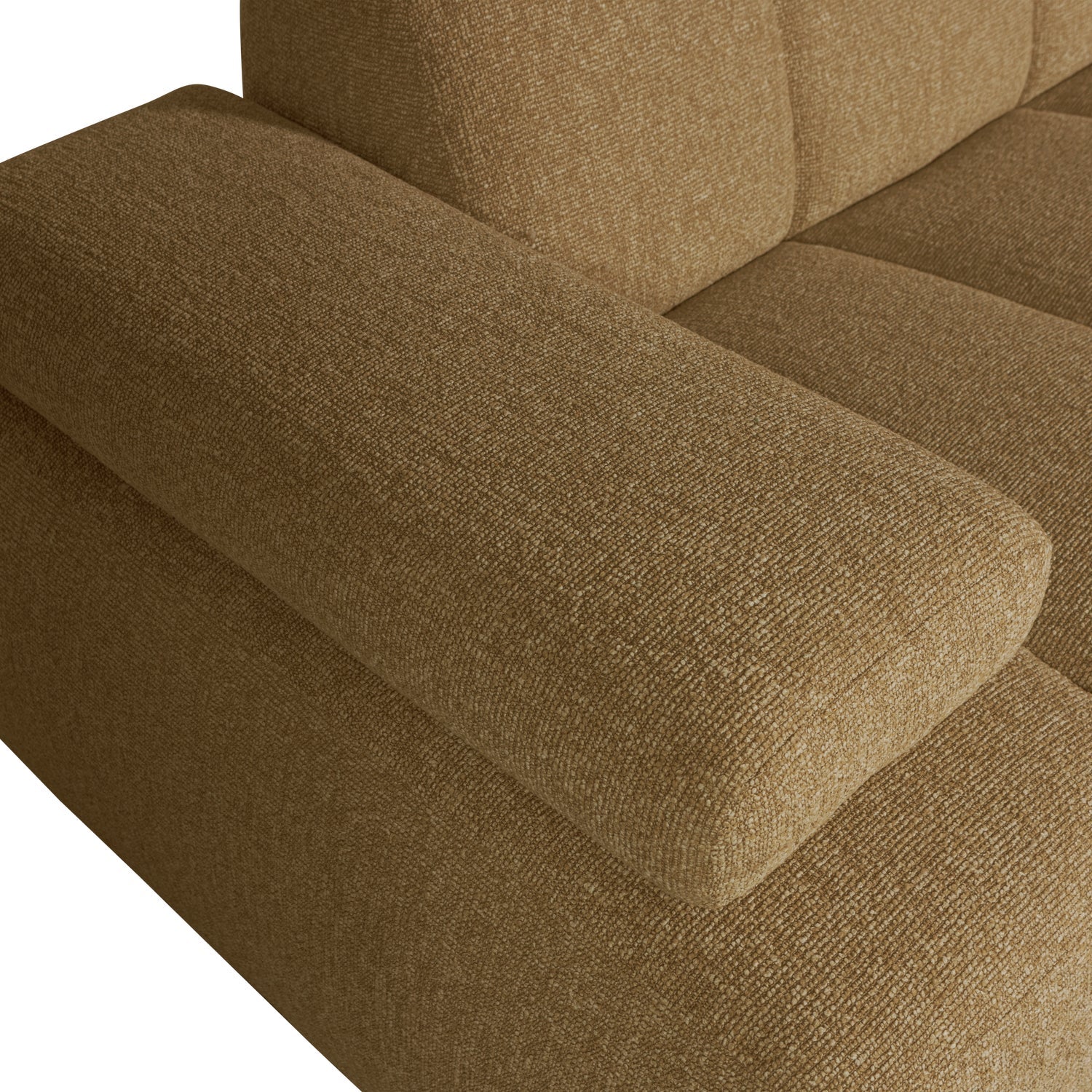 Modulares Sofa MOJO - 1,5-sitziges Element linksseitig in dunklem Honig-Bouclé