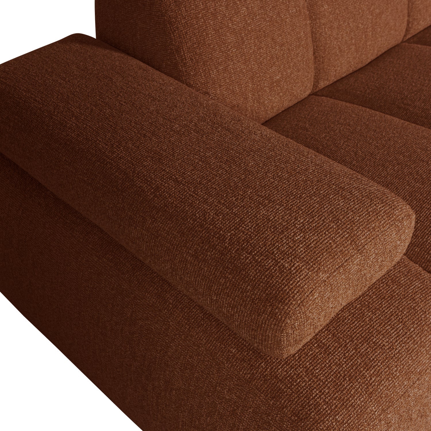 Modulares Sofa MOJO - 1,5-sitziges Element linksseitig in braunem Bouclé