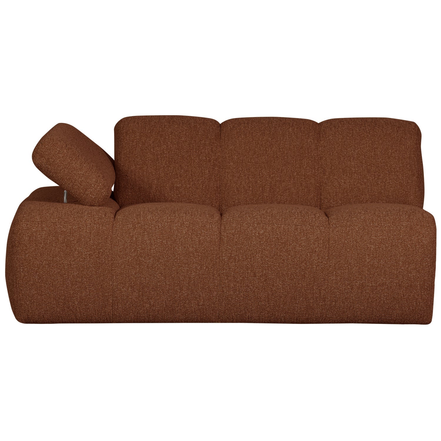 Modulares Sofa MOJO - 1,5-sitziges Element linksseitig in braunem Bouclé