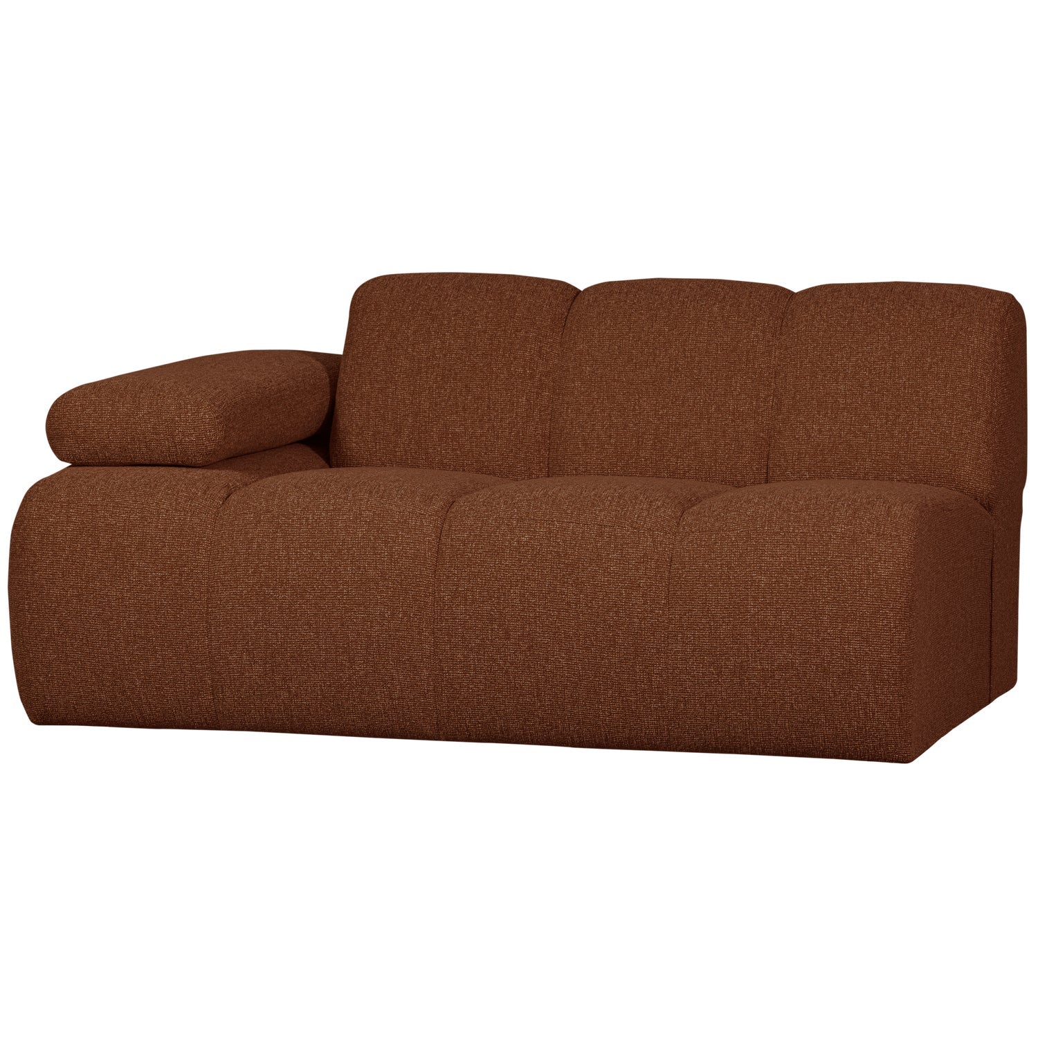 Modulares Sofa MOJO - 1,5-sitziges Element linksseitig in braunem Bouclé
