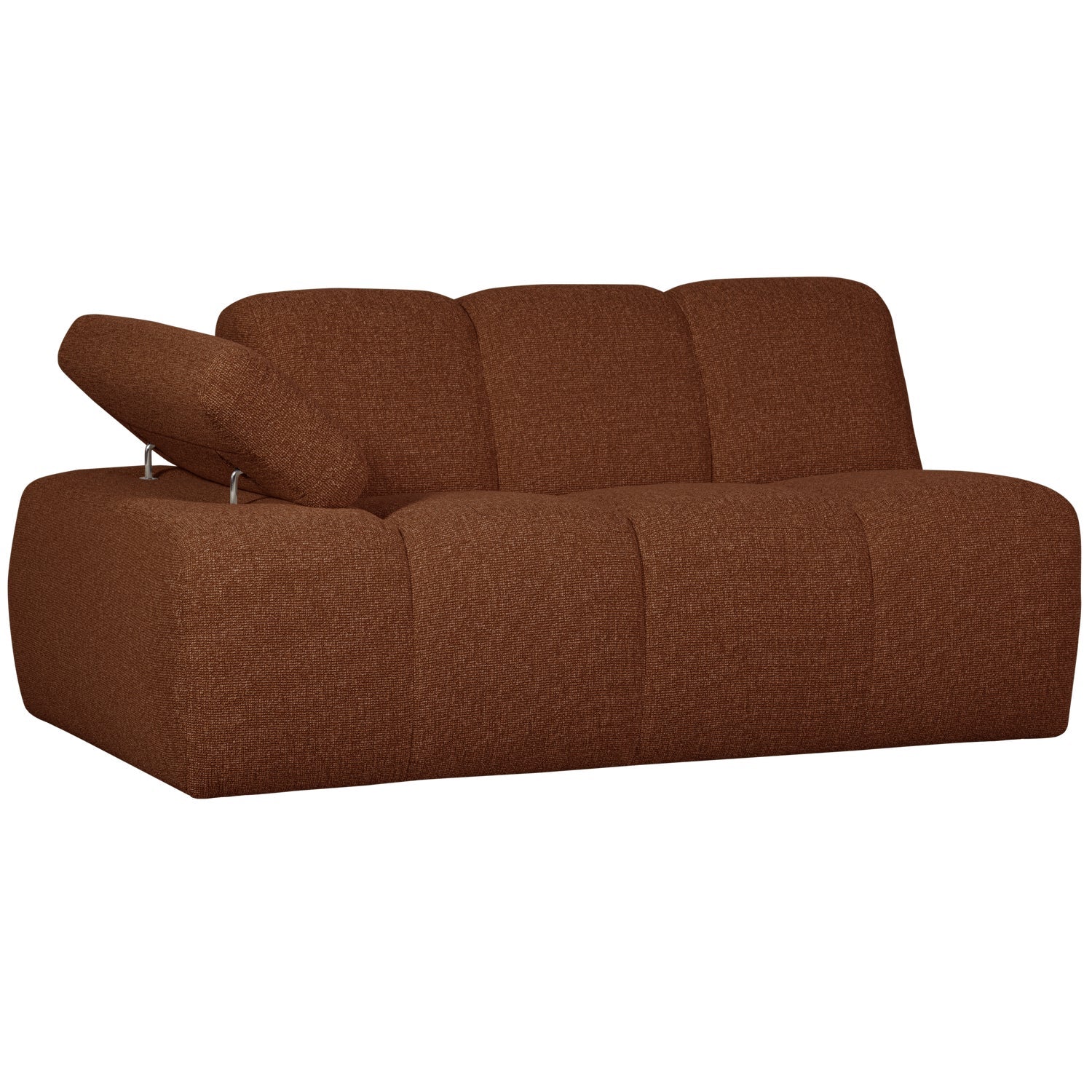 Modulares Sofa MOJO - 1,5-sitziges Element linksseitig in braunem Bouclé