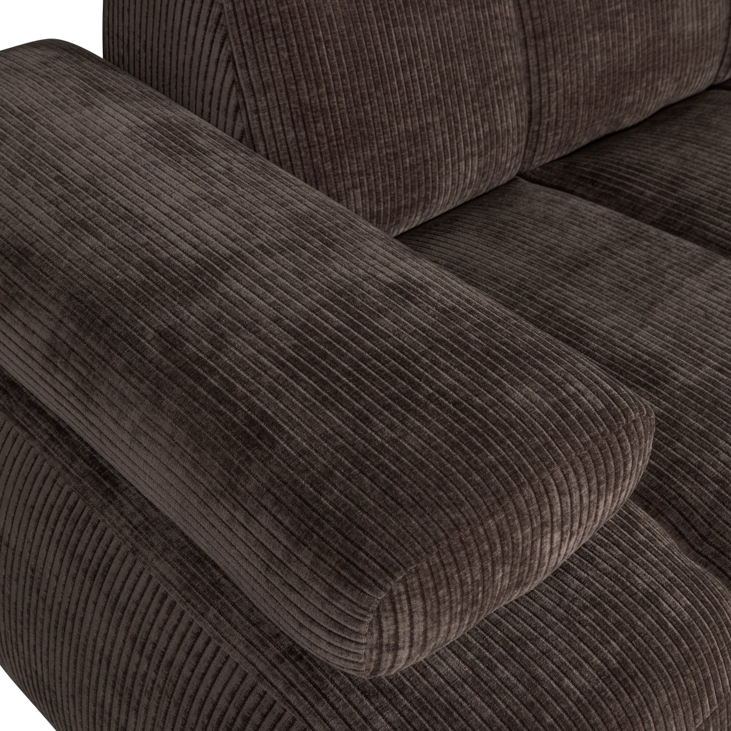 Modulares Sofa MOJO - 1,5-sitziges Element linksseitig in dunkelbraunem Cord