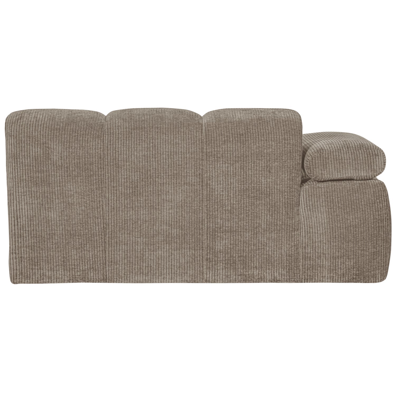 Modulares Sofa MOJO - 1,5-sitziges Element linksseitig in dunkelsandfarbener Cord-Optik