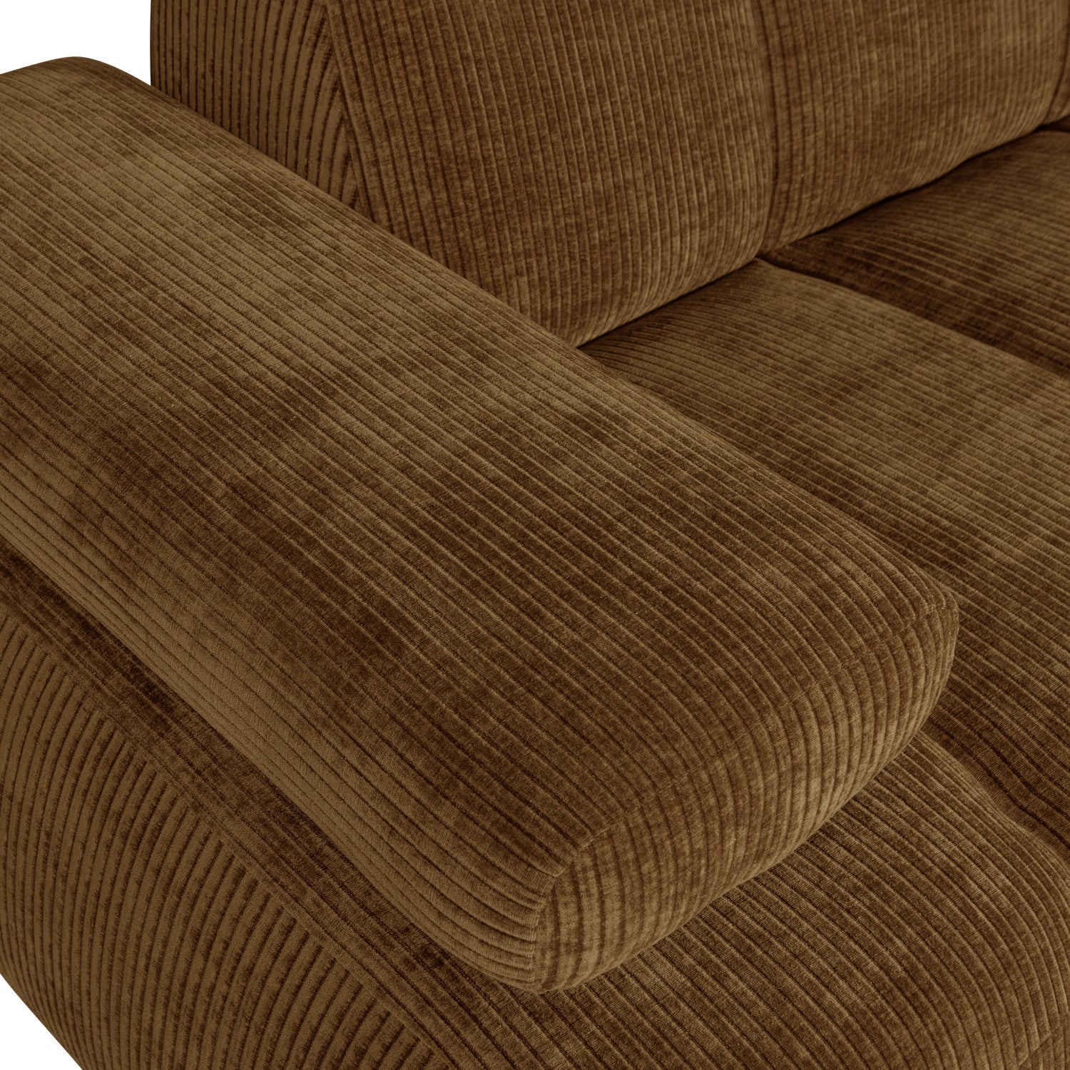 Modulares Sofa MOJO - 1,5-sitziges Element linksseitig in dunklem Honigcord