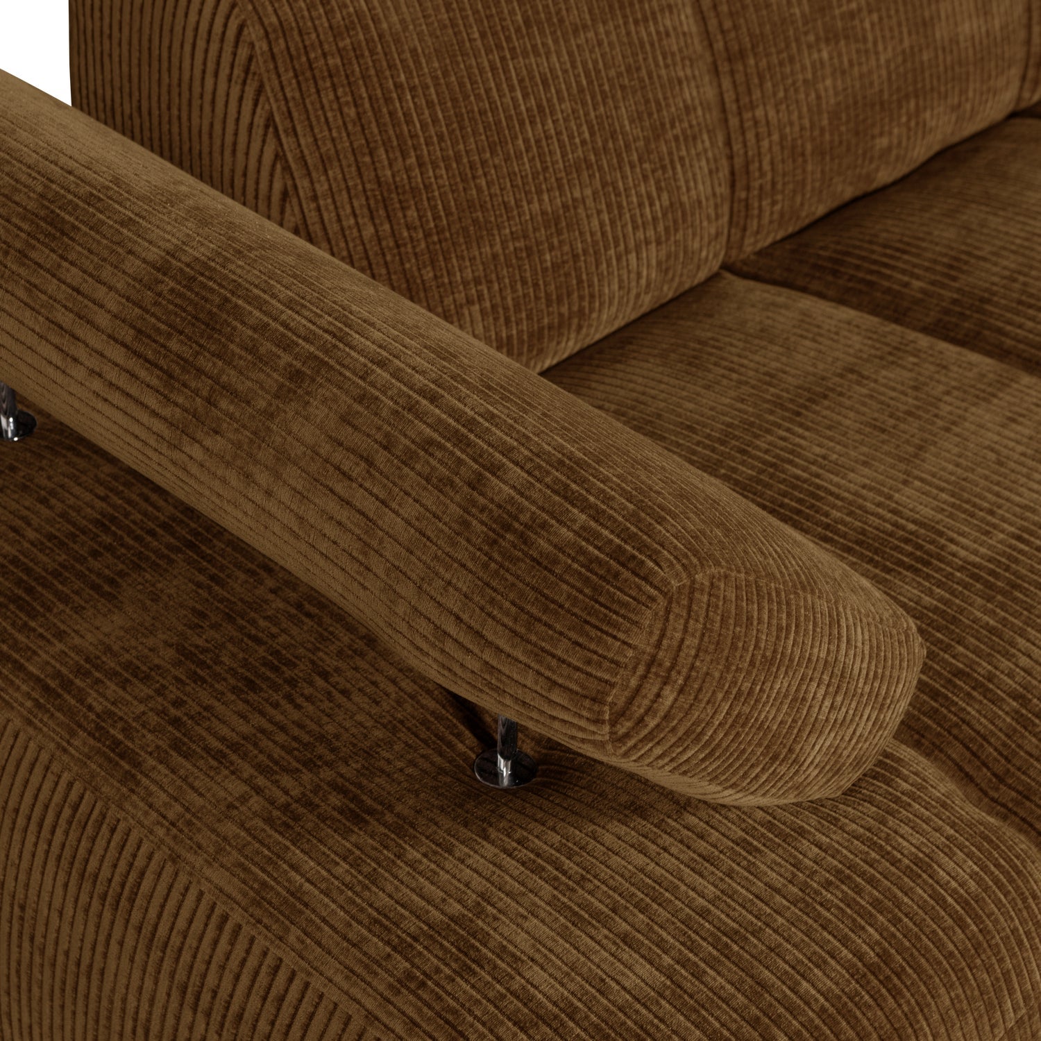 Modulares Sofa MOJO - 1,5-sitziges Element linksseitig in dunklem Honigcord