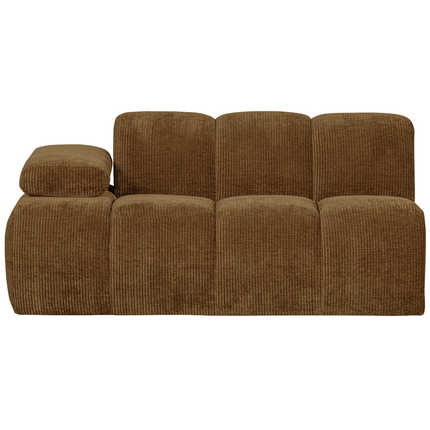 Modulares Sofa MOJO - 1,5-sitziges Element linksseitig in dunklem Honigcord