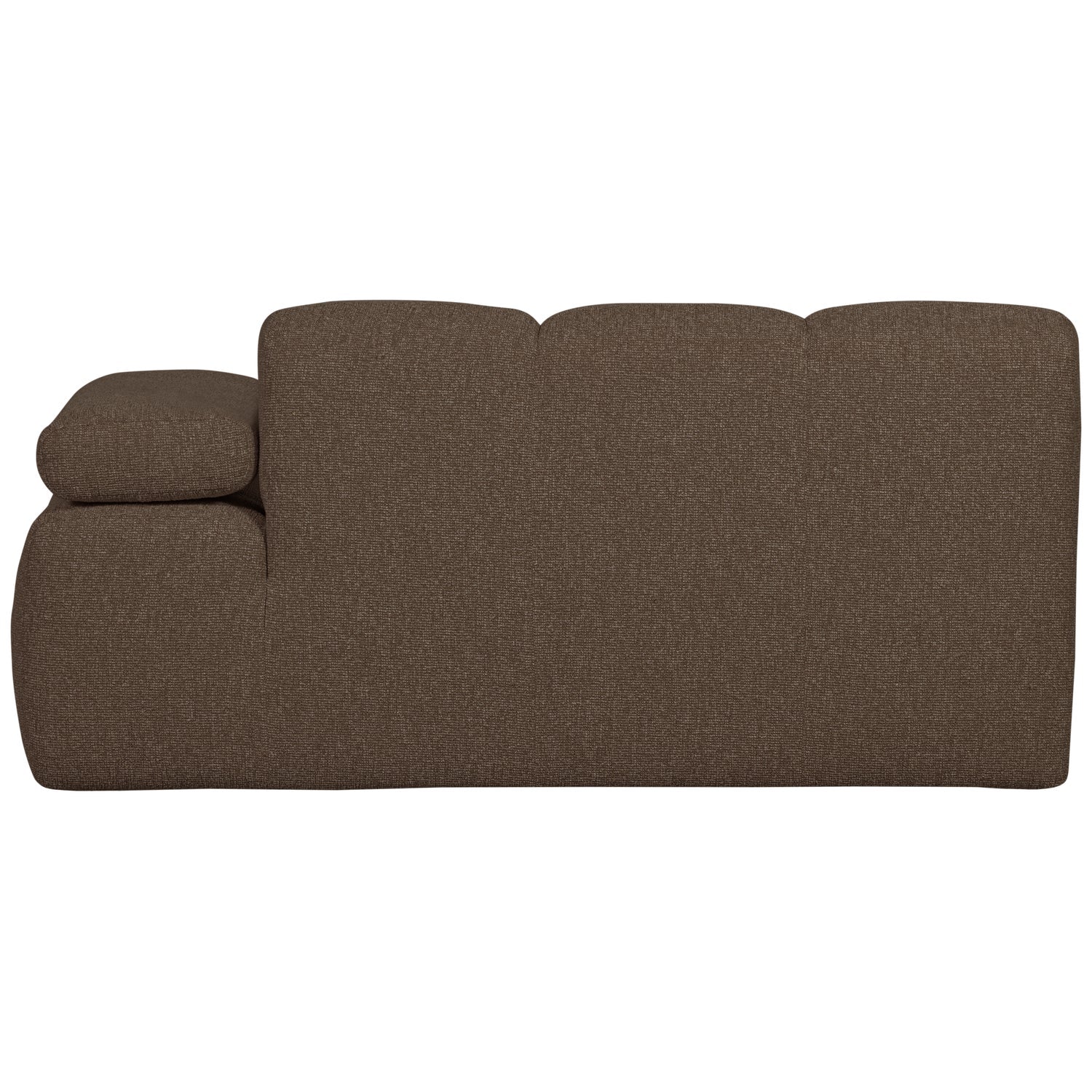Modulares Sofa MOJO - 1,5-sitziges Element rechtsseitig in dunkelbraunem Bouclé