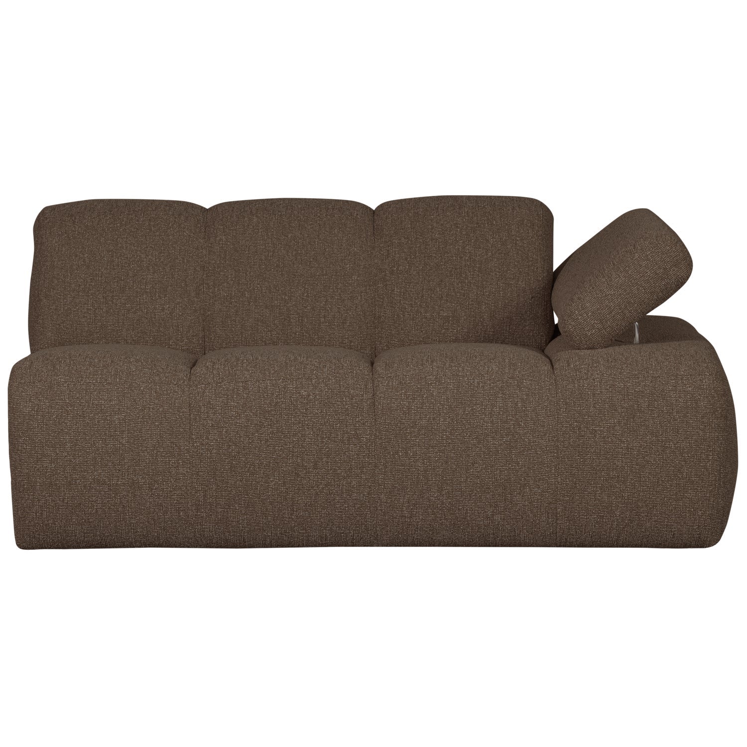 Modulares Sofa MOJO - 1,5-sitziges Element rechtsseitig in dunkelbraunem Bouclé