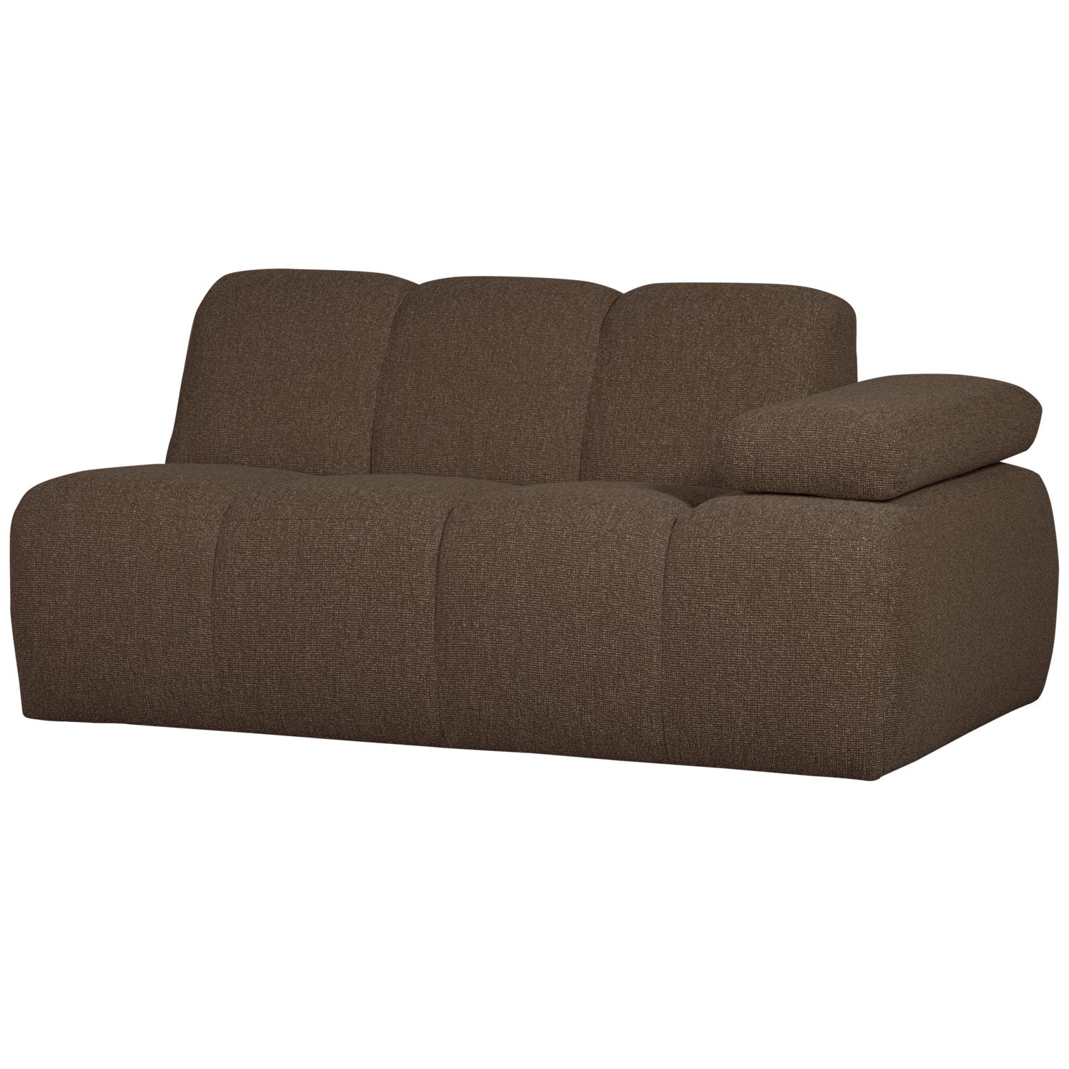 Modulares Sofa MOJO - 1,5-sitziges Element rechtsseitig in dunkelbraunem Bouclé
