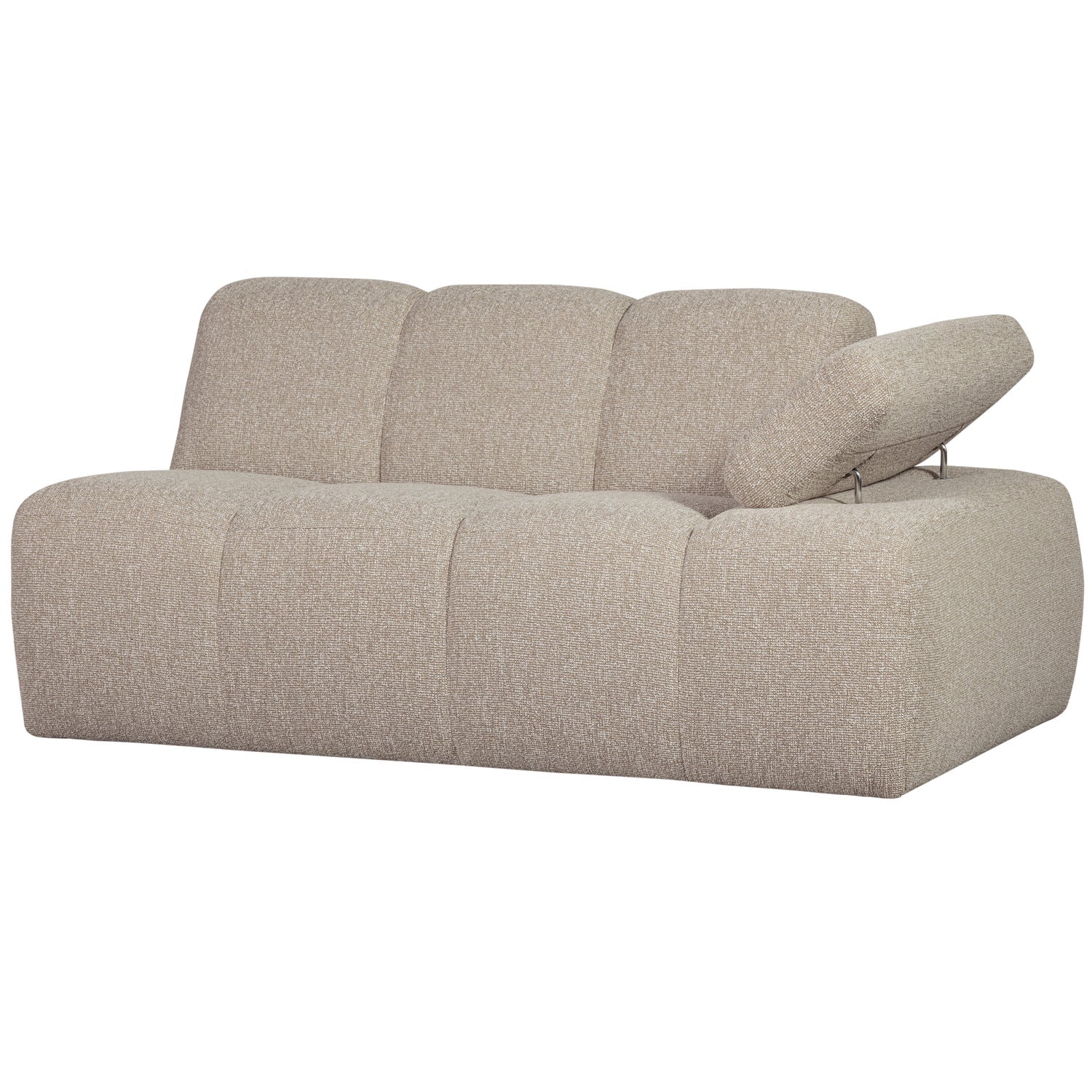 Modulares Sofa MOJO - 1,5-sitziges Element rechtsseitig in beigem Mélange Bouclé