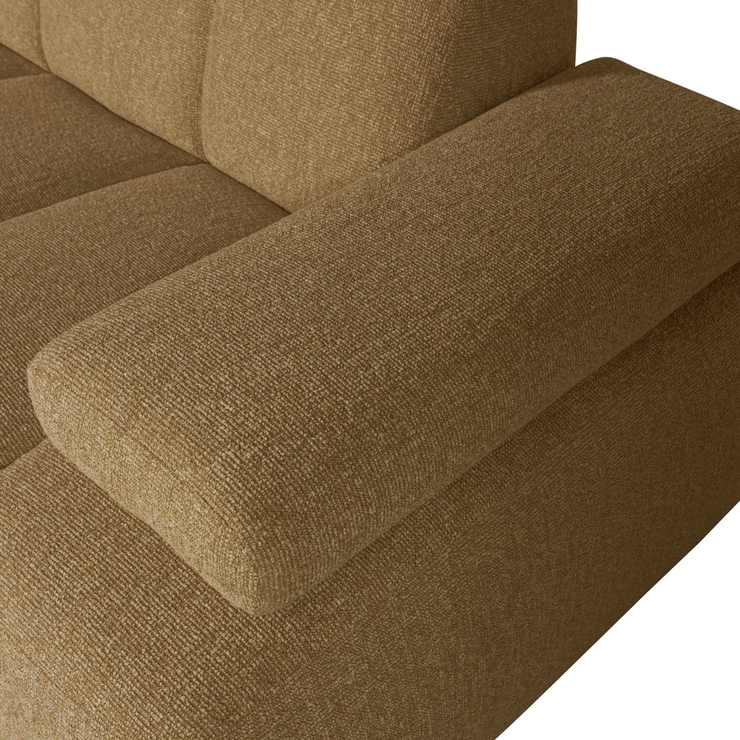 Modulares Sofa MOJO - 1,5-sitziges Element rechtsseitig in dunklem Honig-Bouclé