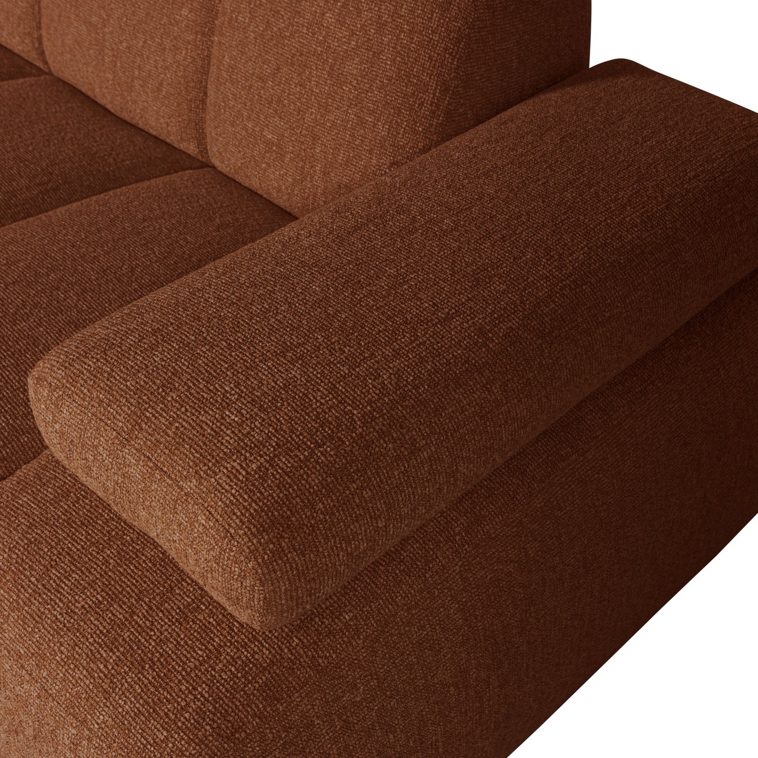 Modulares Sofa MOJO - 1,5-sitziges Element rechtsseitig braunes Bouclé
