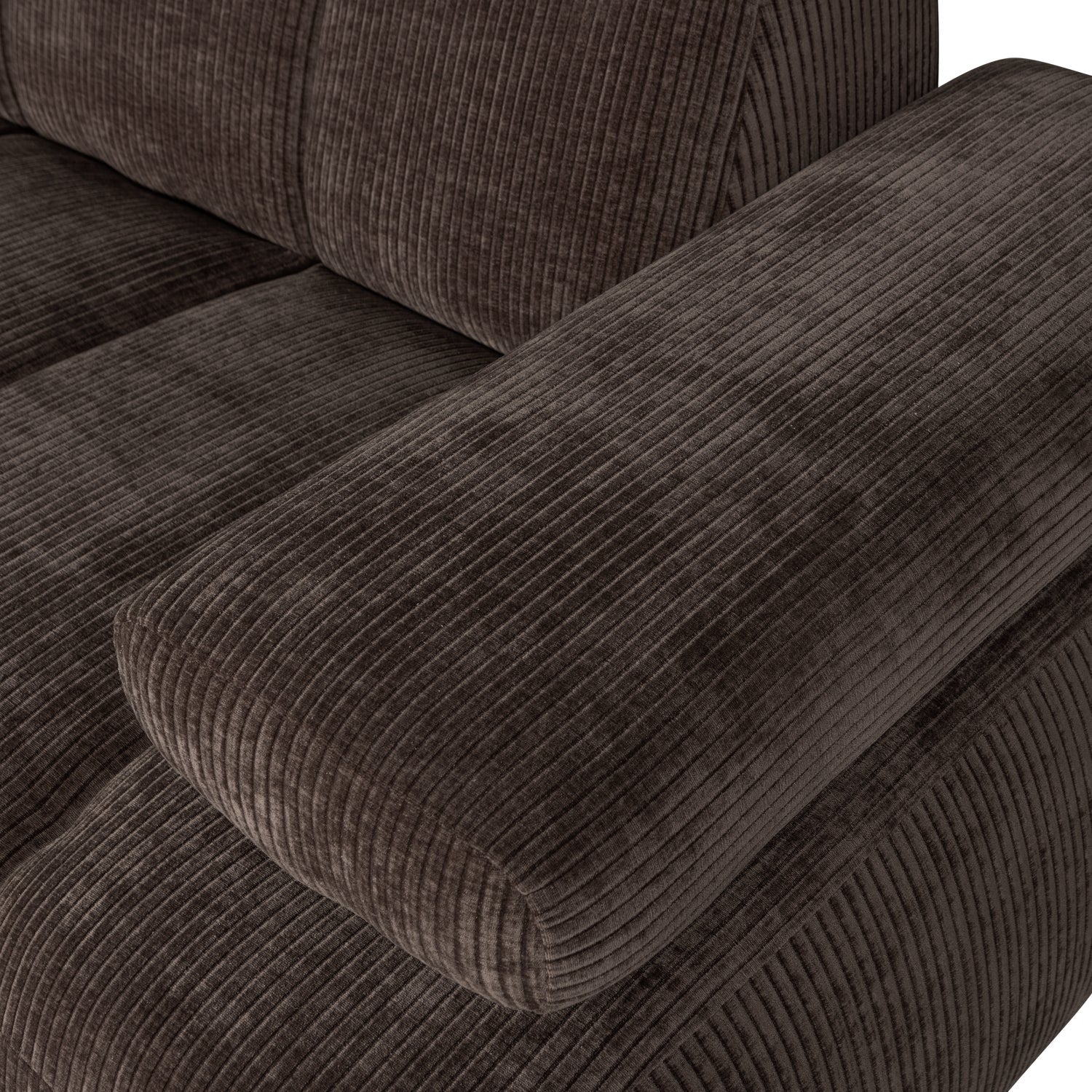 Modulares Sofa MOJO - 1,5-sitziges Element rechtsseitig dunkelbraun Cord