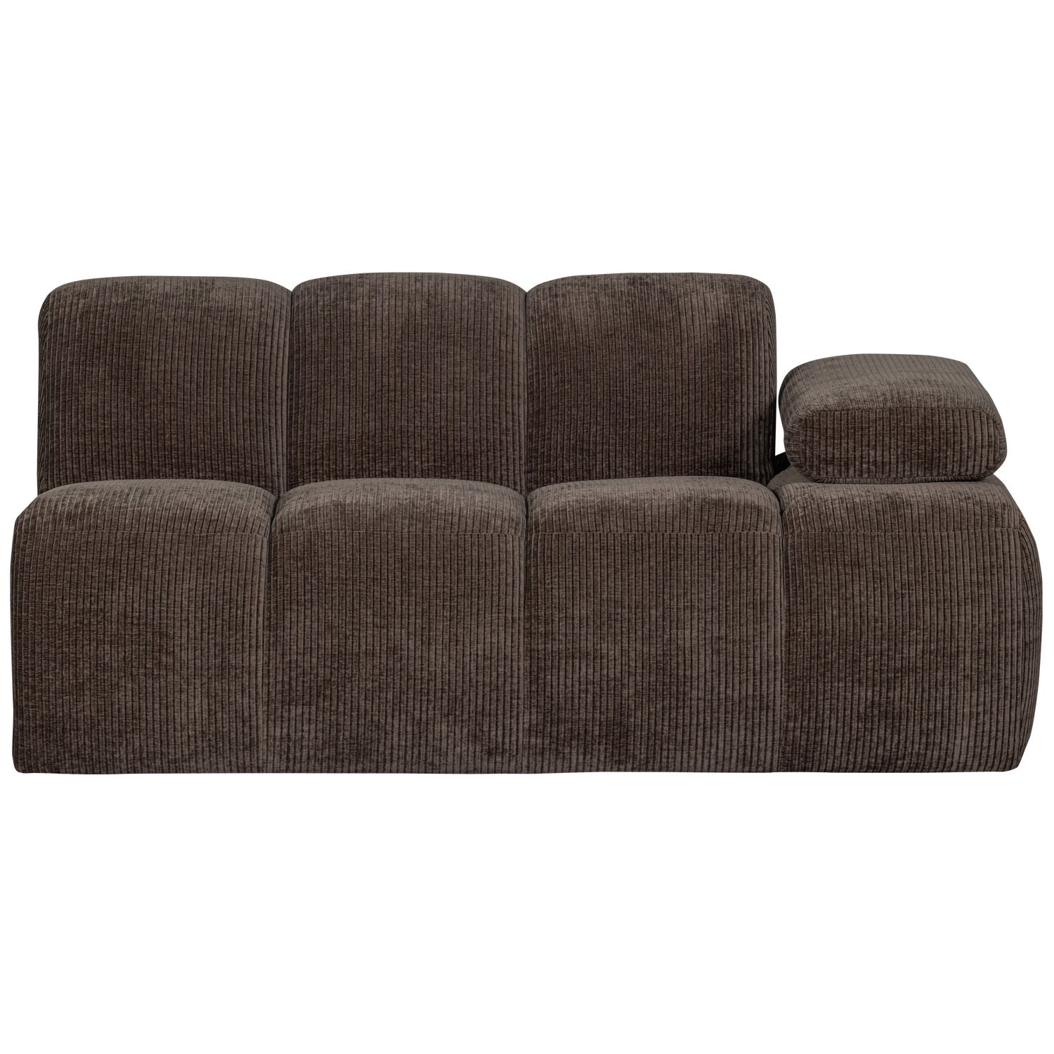 Modulares Sofa MOJO - 1,5-sitziges Element rechtsseitig dunkelbraun Cord