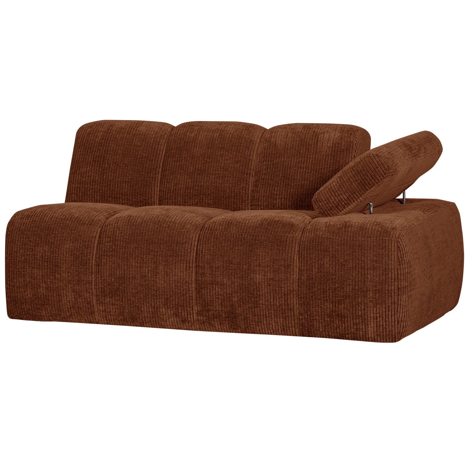 Modulares Sofa MOJO - 1,5-sitziges Element rechtsseitig braunes Cord