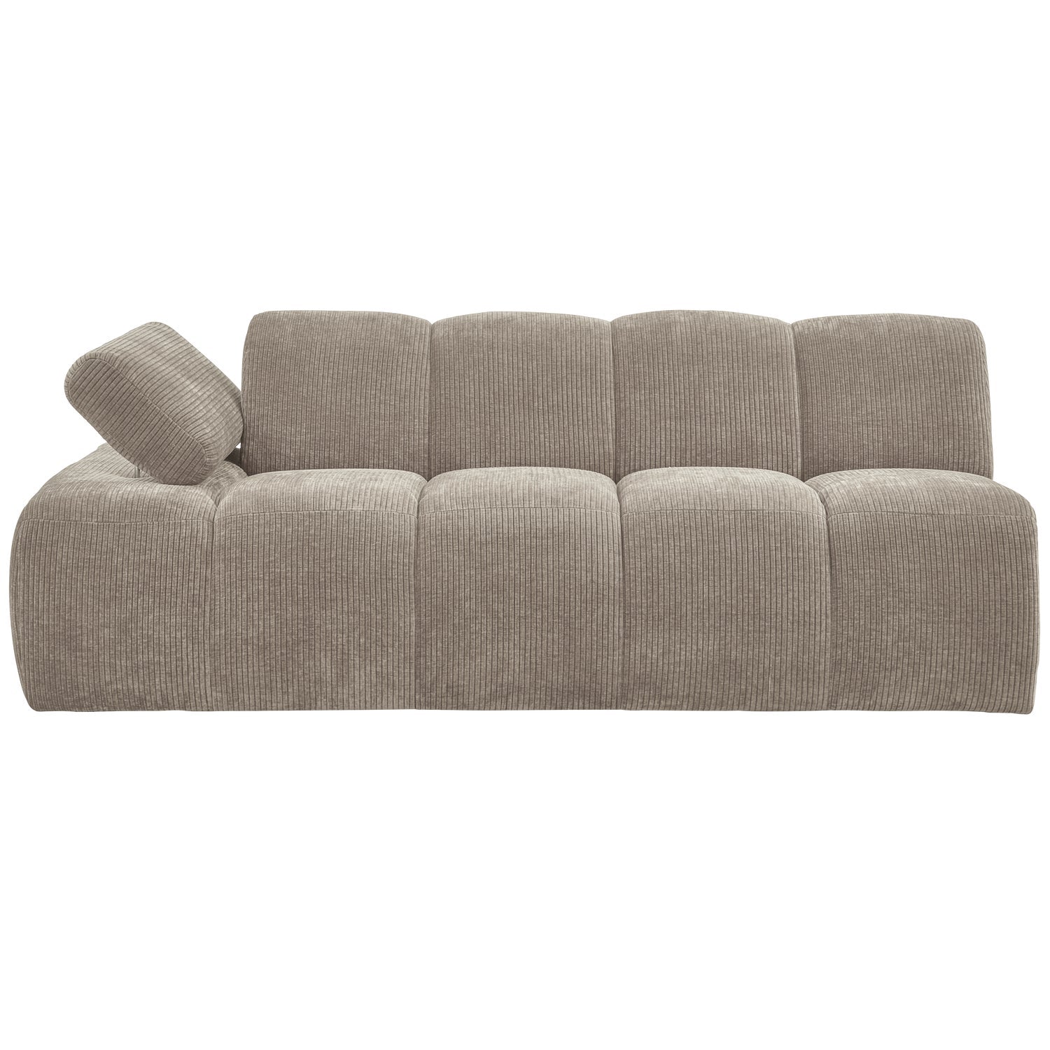 Modulares Sofa MOJO - 2-sitziges Element linksseitig in dunkelsandfarbener Cord-Optik