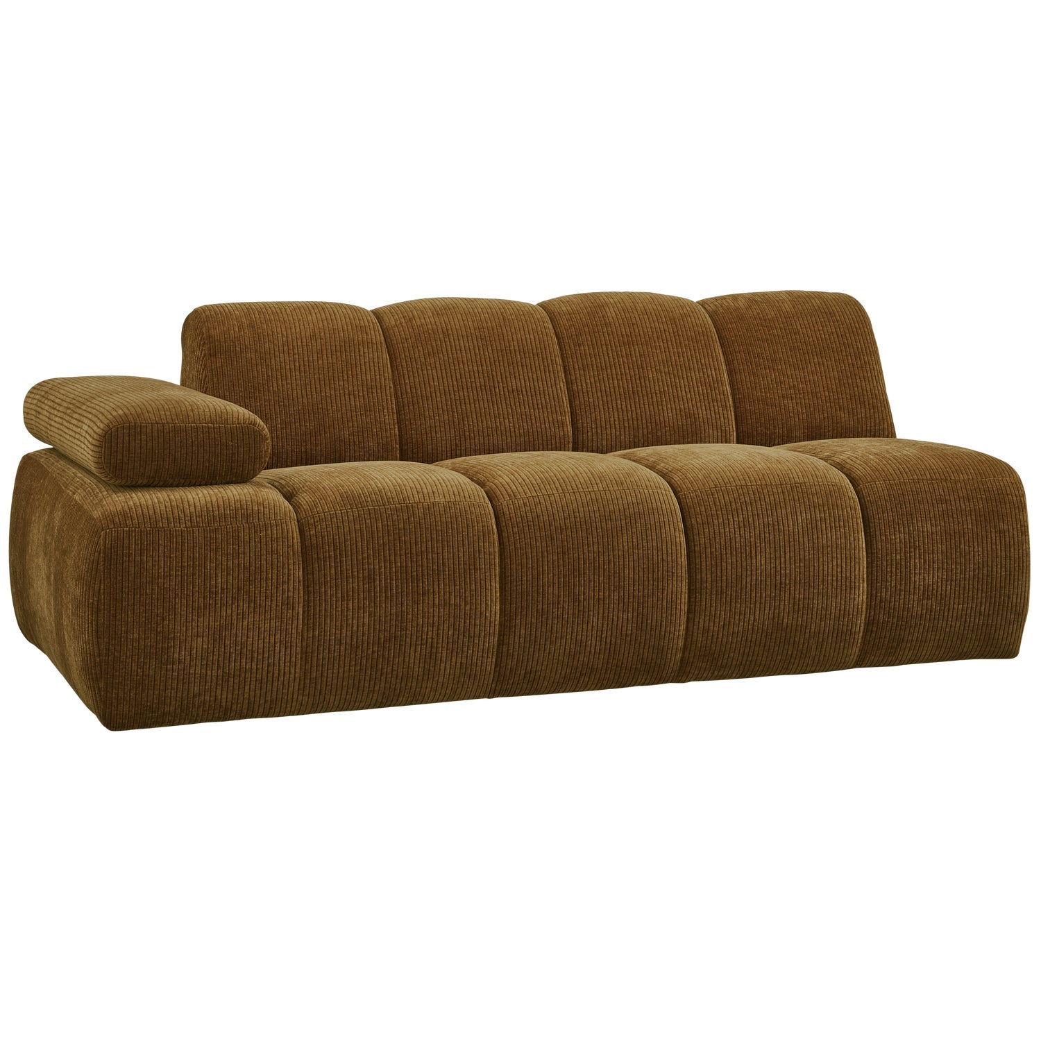 MOJO modular sofa - left-sided 2-seater dark honey corduroy element