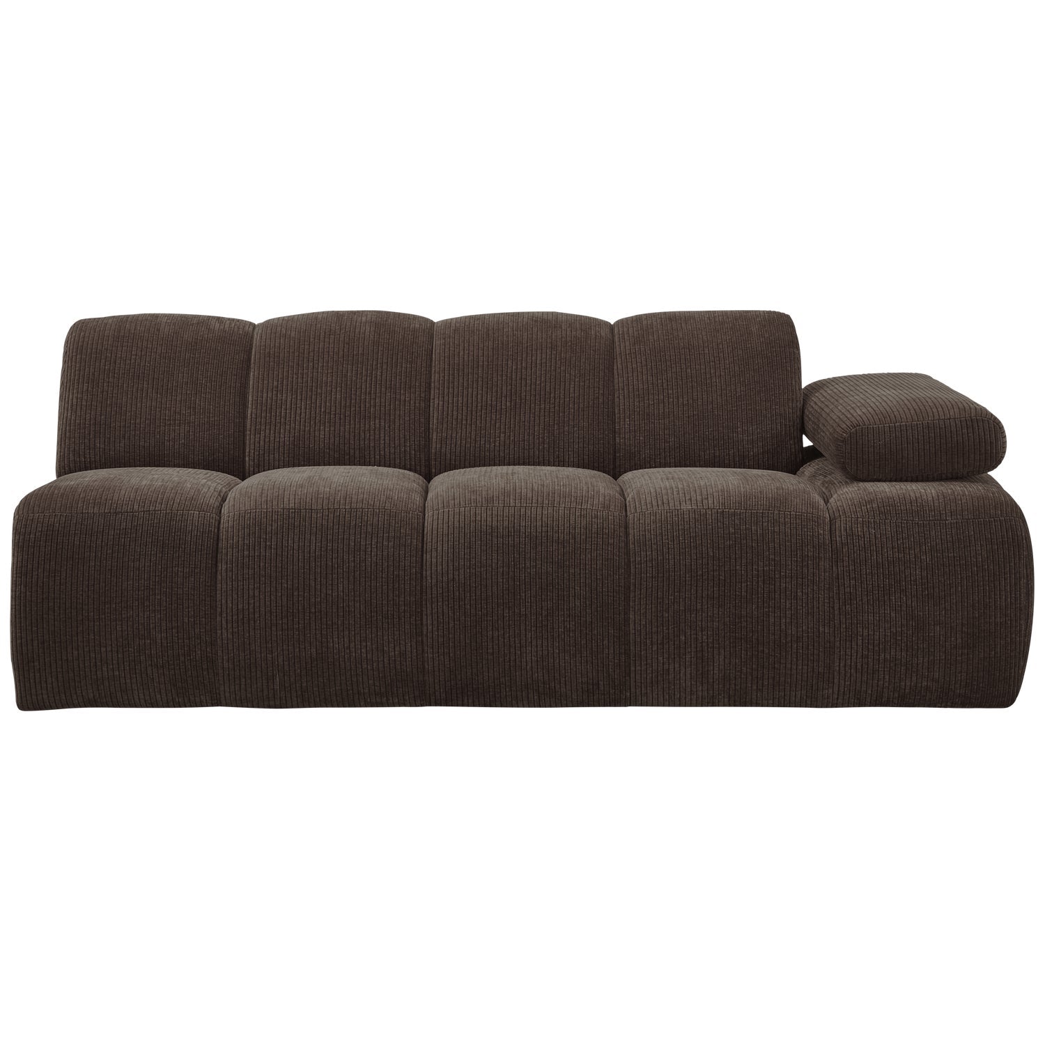 Modulares Sofa MOJO - 2-sitziges Element rechtsseitig dunkelbraun Cord