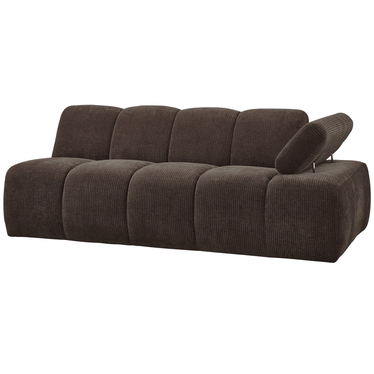 Modulares Sofa MOJO - 2-sitziges Element rechtsseitig dunkelbraun Cord