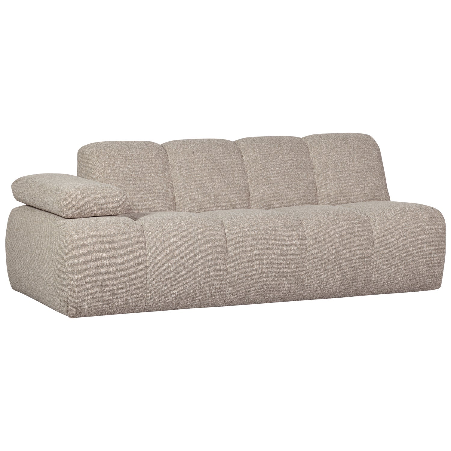Modulares Sofa MOJO - 2-sitziges Element linksseitig in beigem Mélange Bouclé