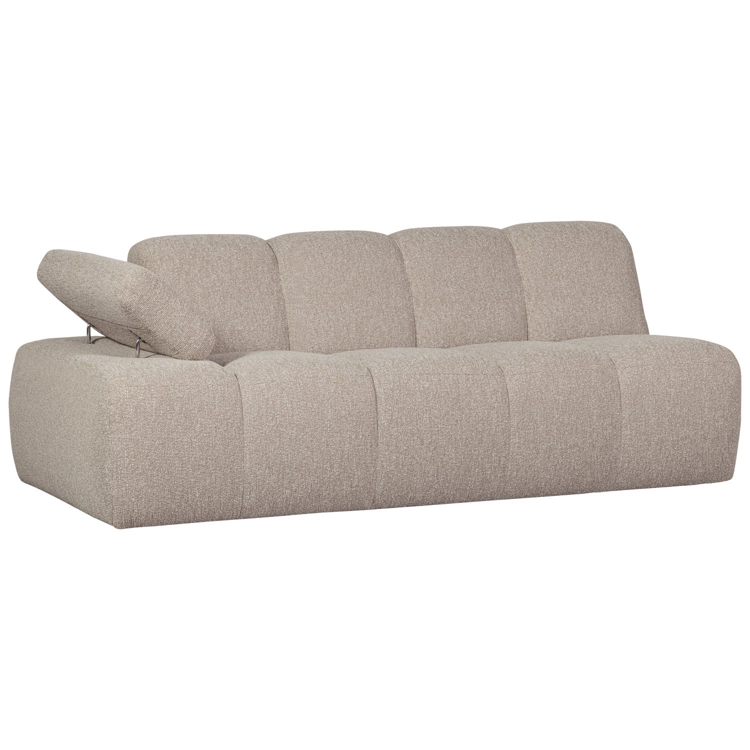 Modulares Sofa MOJO - 2-sitziges Element linksseitig in beigem Mélange Bouclé