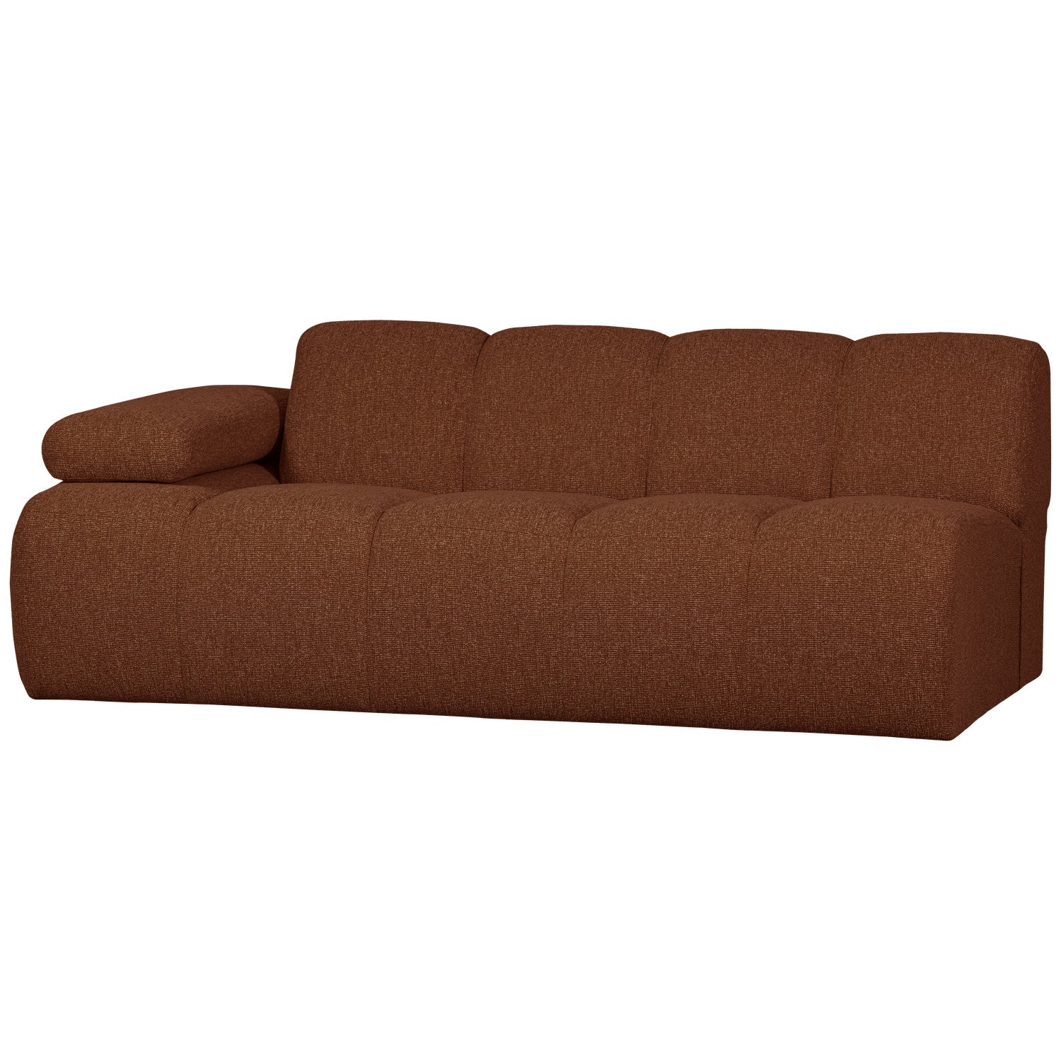 Modulares Sofa MOJO - 2-sitziges Element linksseitig braunes Bouclé