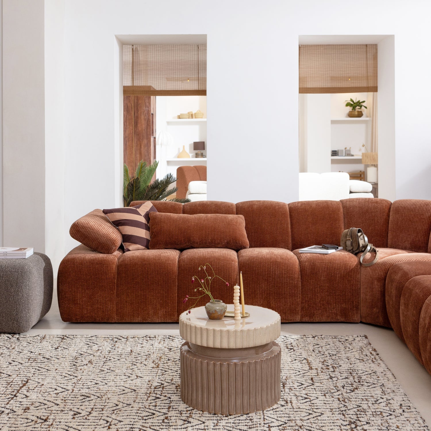 MOJO modular sofa - brown corduroy corner element