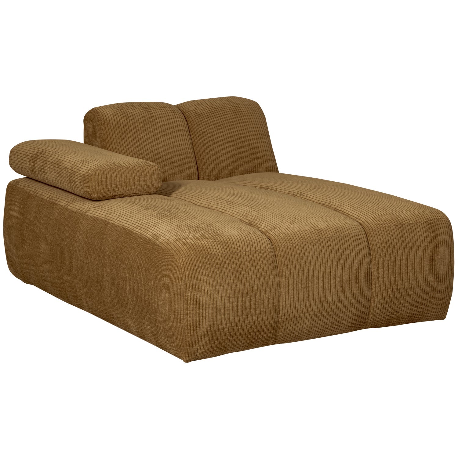 Modulares Sofa MOJO - linke Chaiselongue in dunklem Honigcord