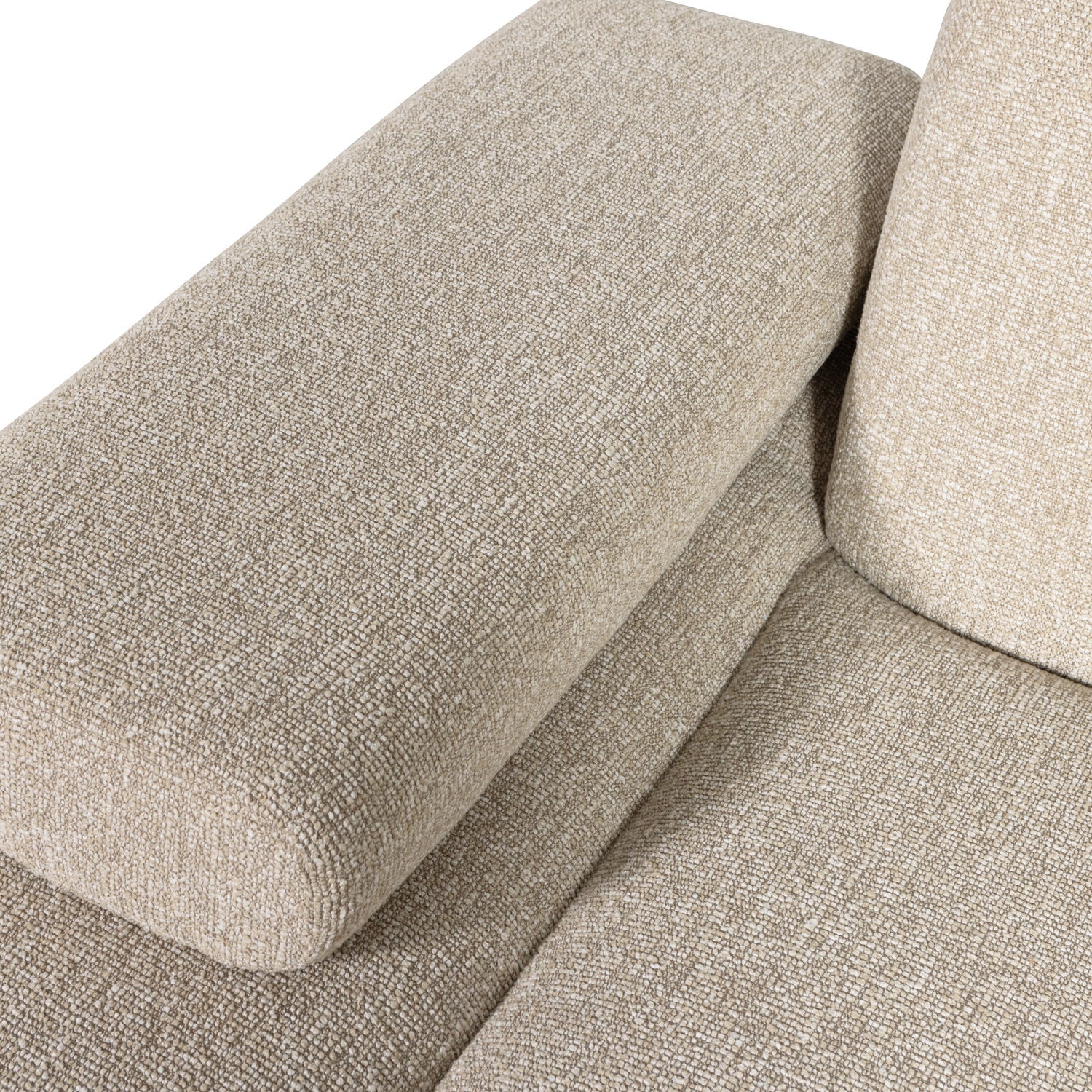Modulares Sofa MOJO - linksseitiger beiger Melange Bouclé-Sessel