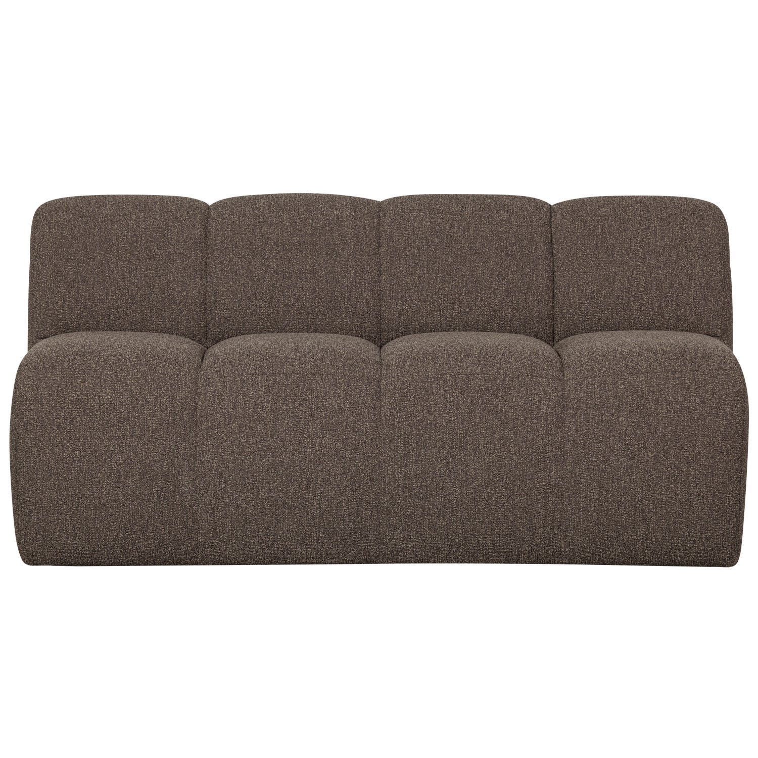 Modulares Sofa MOJO - 3-sitziges Element in dunkelbraunem Bouclé