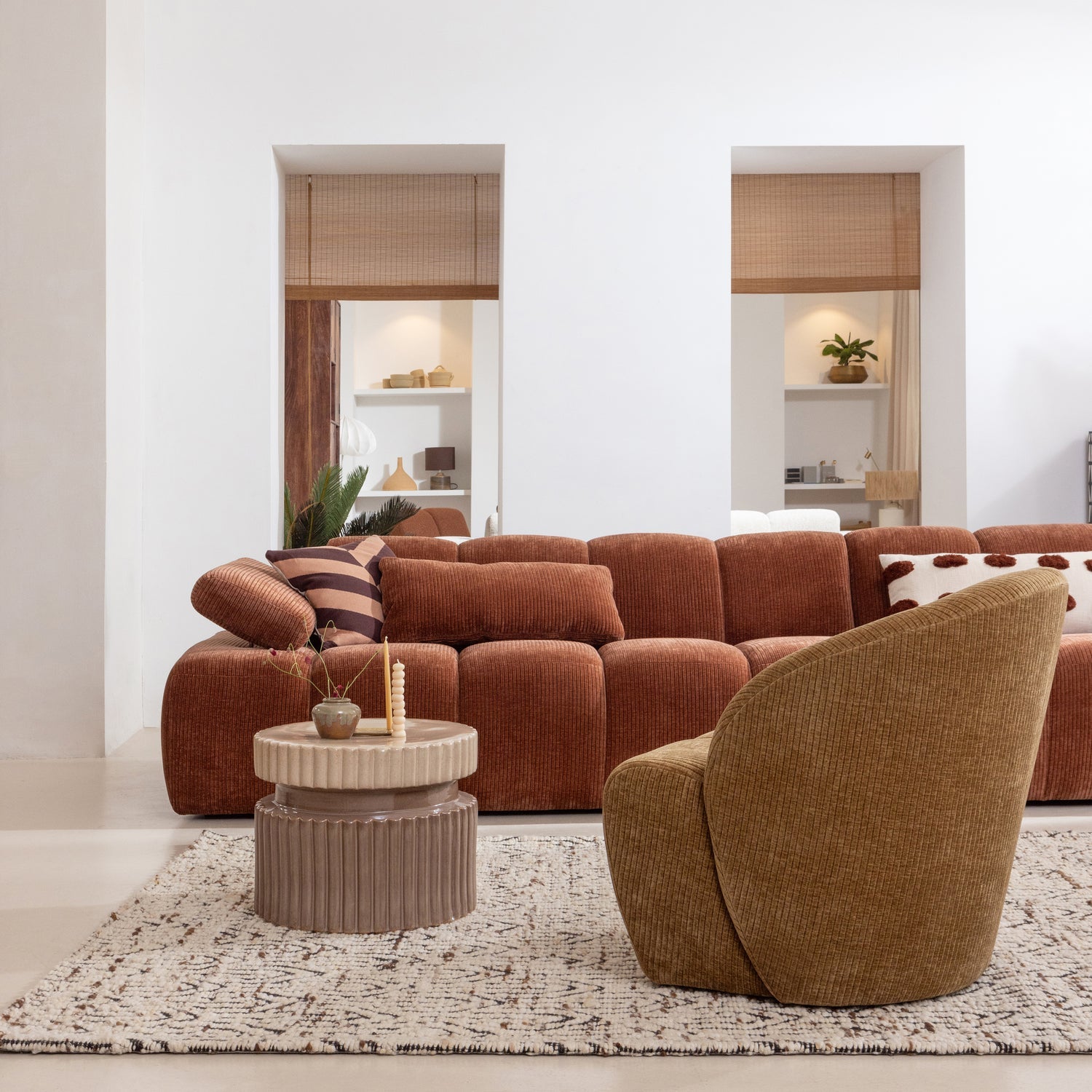 MOJO Swivel Armchair in Honey Lamb