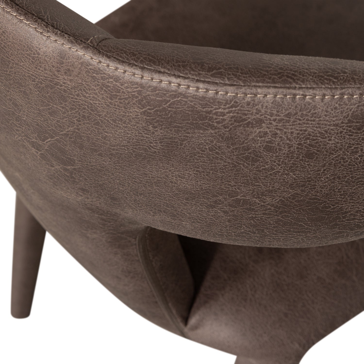 Stuhl PERMIT dunkelbraunes Kunstleder