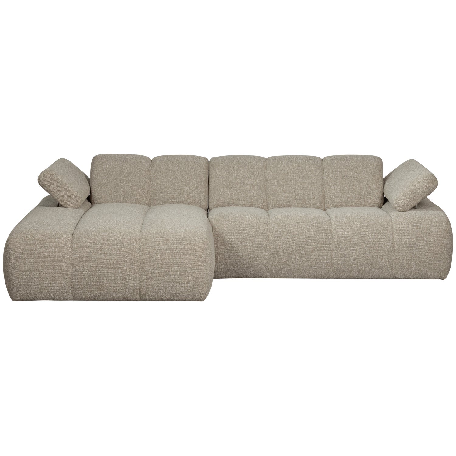 Modularer Links-Ecksofa MOJO in beigem Mélange Bouclé