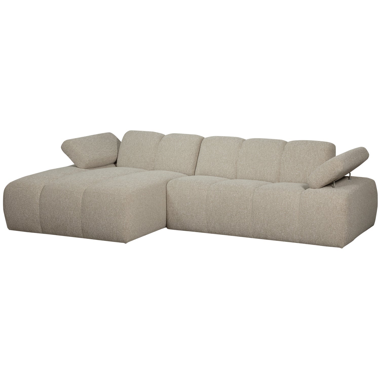 Modularer Links-Ecksofa MOJO in beigem Mélange Bouclé