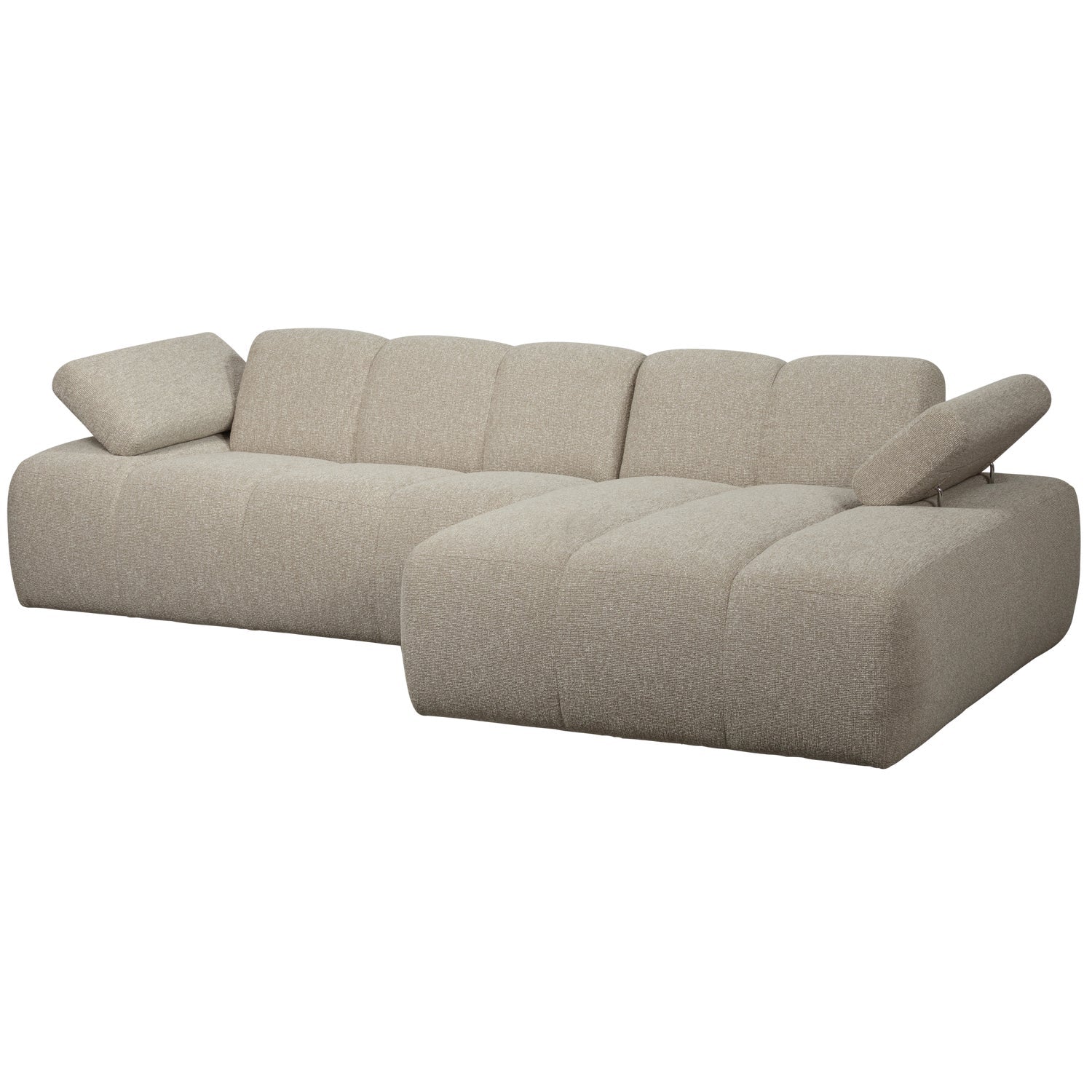 Right-facing modular corner sofa MOJO beige mélange bouclé