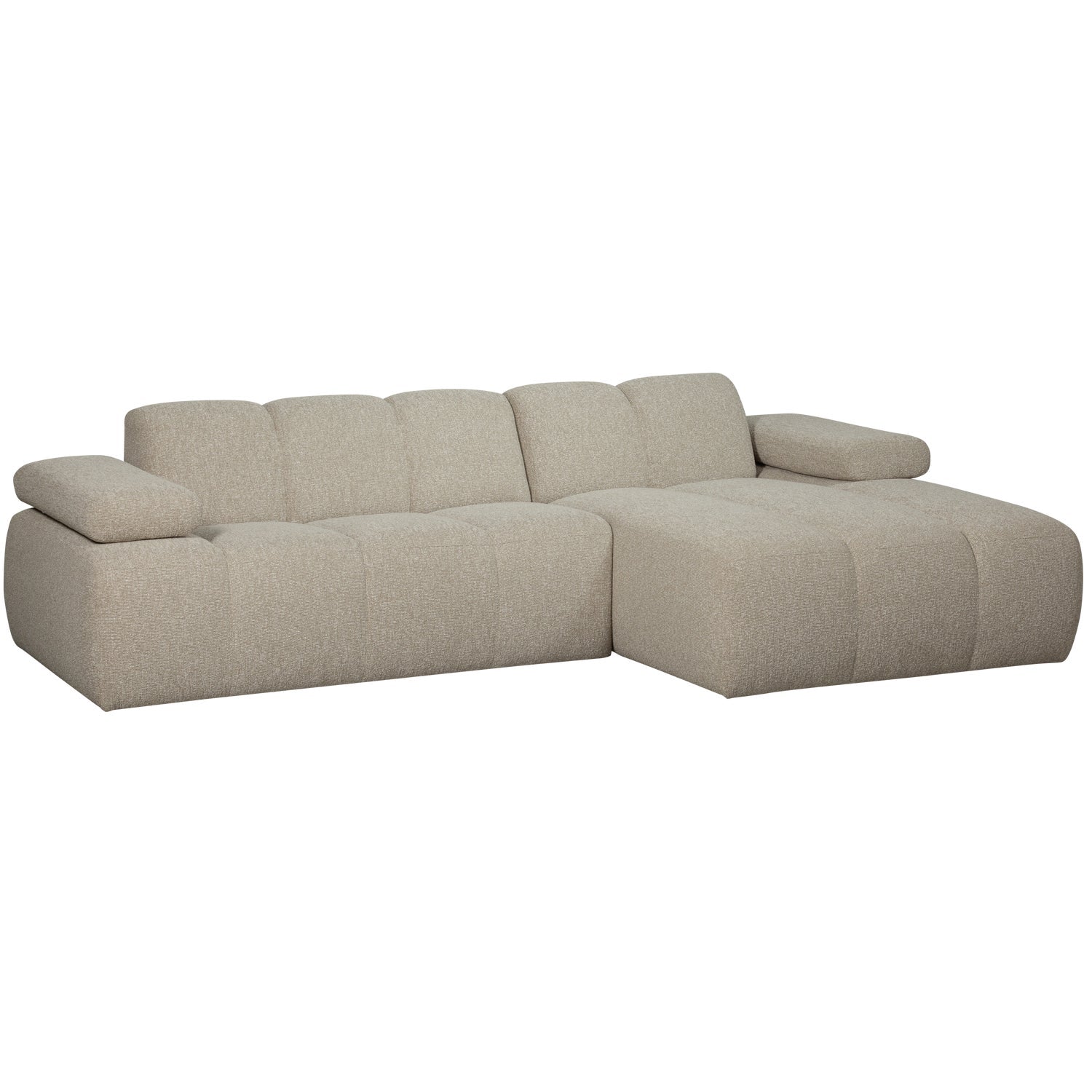 Right-facing modular corner sofa MOJO beige mélange bouclé